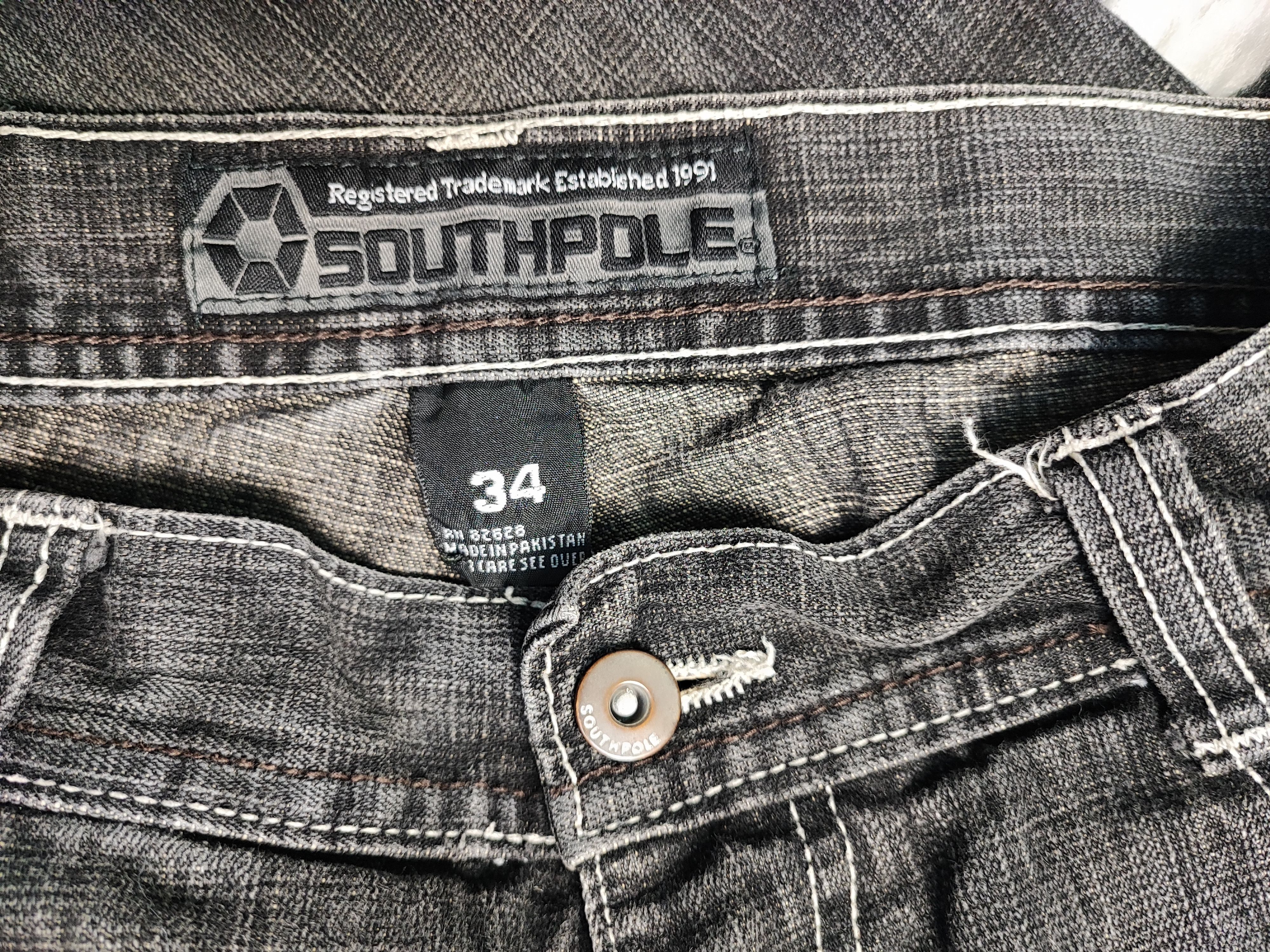 Southpole Crazy Y2K Baggy Southpole Jeans Wide Leg Grunge Skater JNCO Size US 33 - 12 Thumbnail