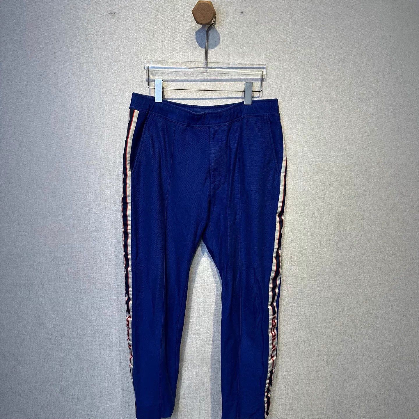 Gucci GUCCI deep blue logo-stripe pants 46 98 New Size US 30 / EU 46 - 1 Thumbnail
