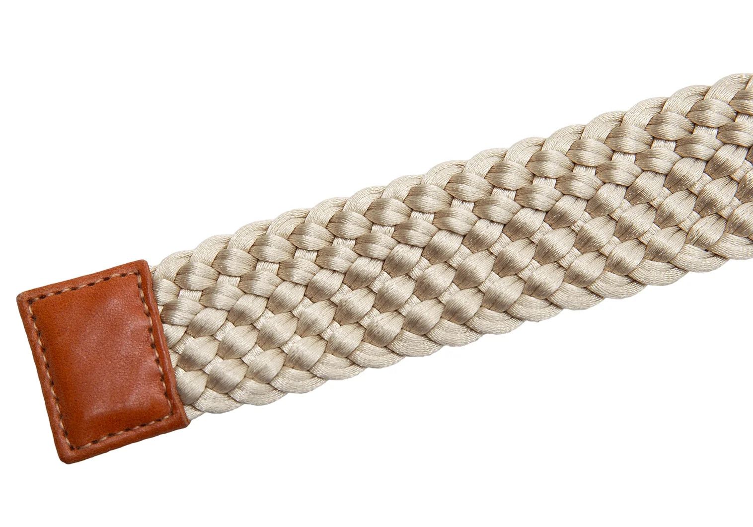 Armani Woven Circle Buckle Belt in Ivory Size ONE SIZE - 6 Thumbnail