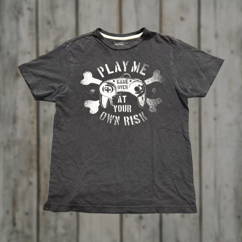 Vintage VTG Old Navy T-shirt Mens L Black Play Me At Your Own Risk Funny Word T Size US L / EU 52-54 / 3 - 1 Thumbnail
