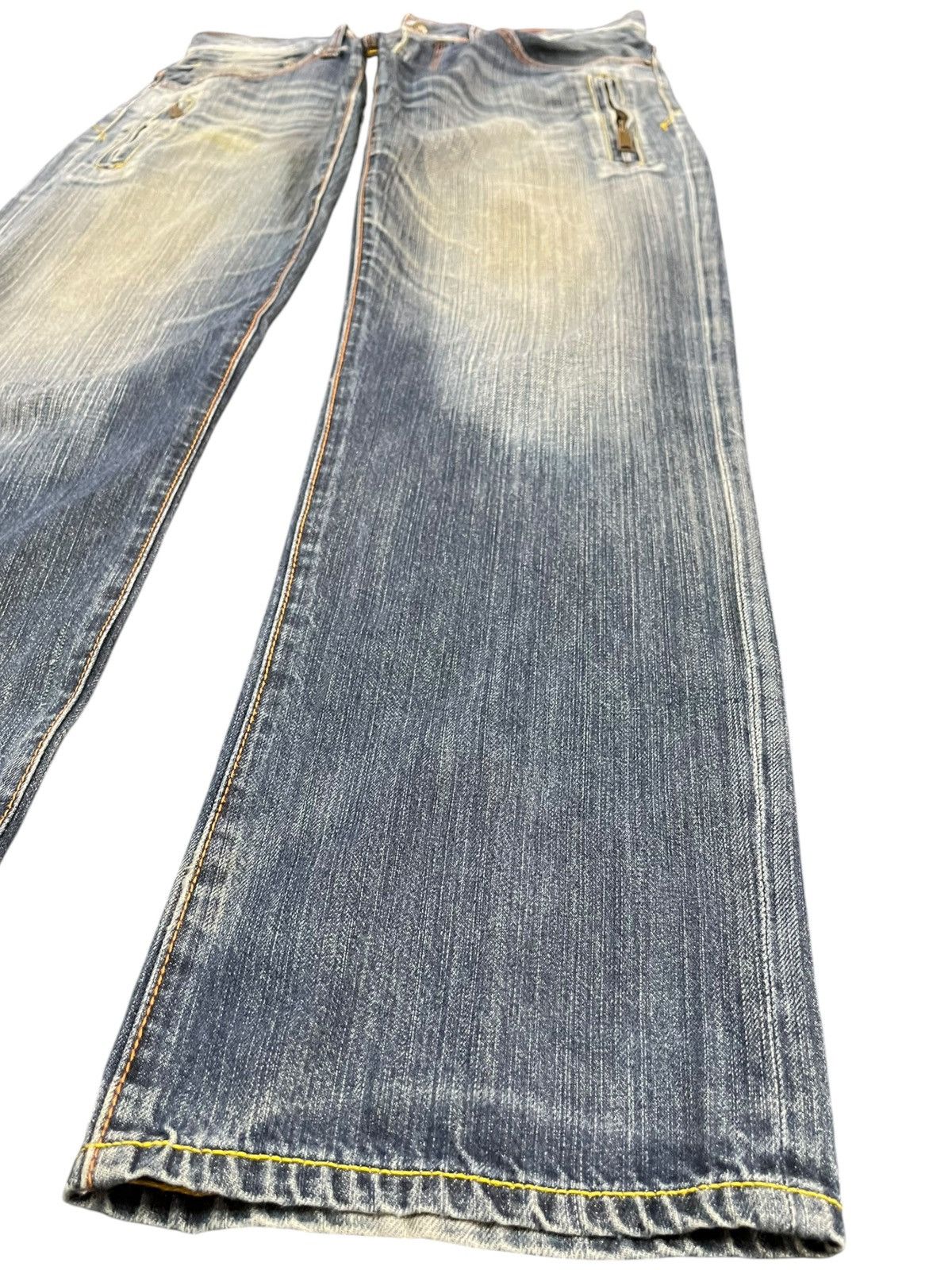 Edwin Vintage Rush Hour Red Indian Embroidded Buckle Belt Denim Size US 33 - 6 Thumbnail