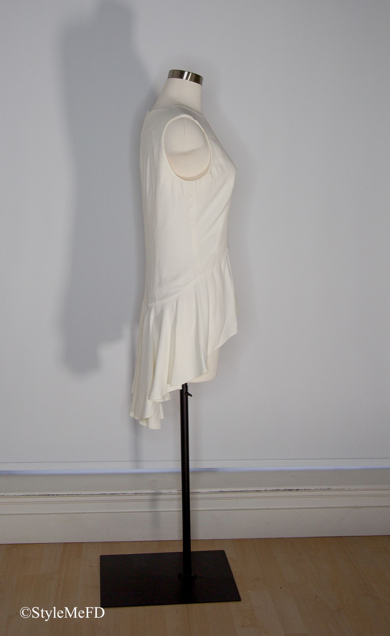 Alexander McQueen × Vintage Alexander McQueen Drop Waist White Blouse Size L / US 10 / IT 46 - 4 Thumbnail
