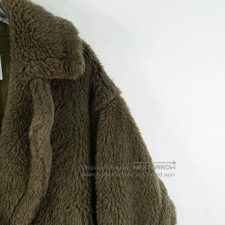 Max Mara Max Mara Dark Green Teddy Alpaca Wool Collar Double Breast Size XS / US 0-2 / IT 36-38 - 3 Thumbnail