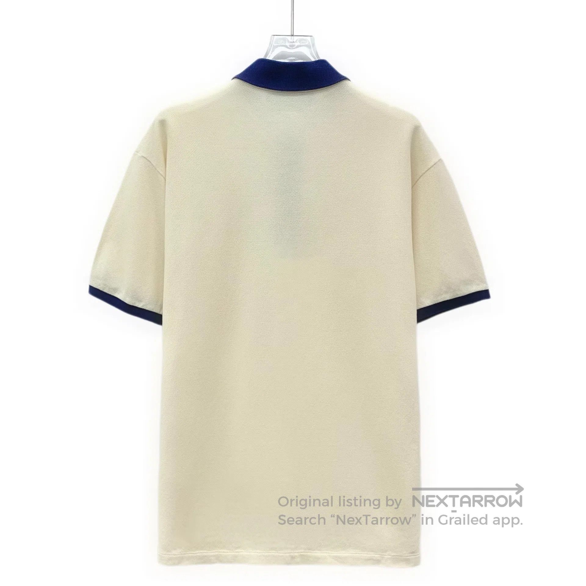 Gucci Guicci Beige badge embroidery cotton polo neck single-brea Size US M / EU 48-50 / 2 - 2 Thumbnail