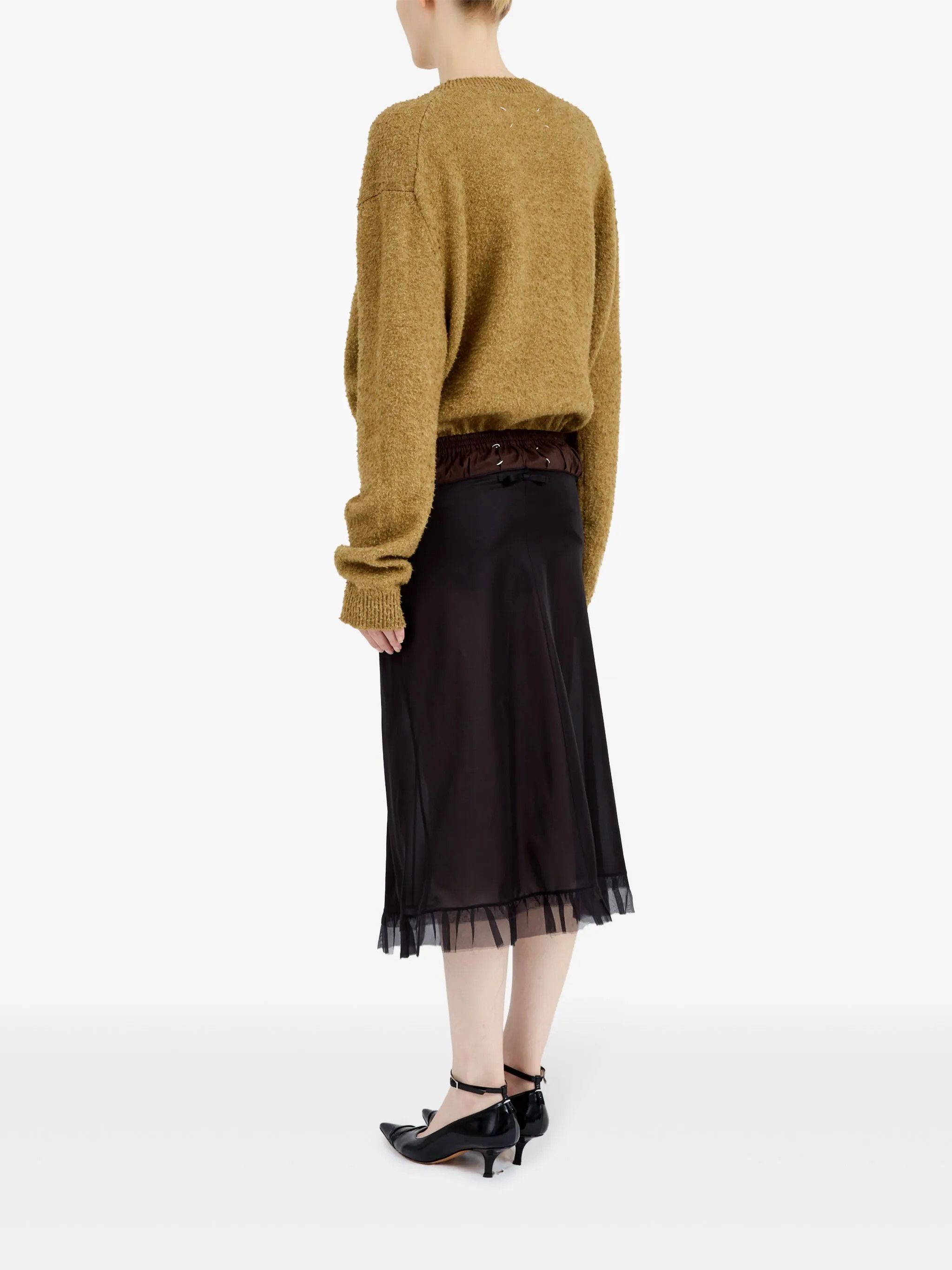 Maison Margiela o1w1db10526 Tulle Midi Skirt in Black Size 28" / US 6 / IT 42 - 6 Thumbnail