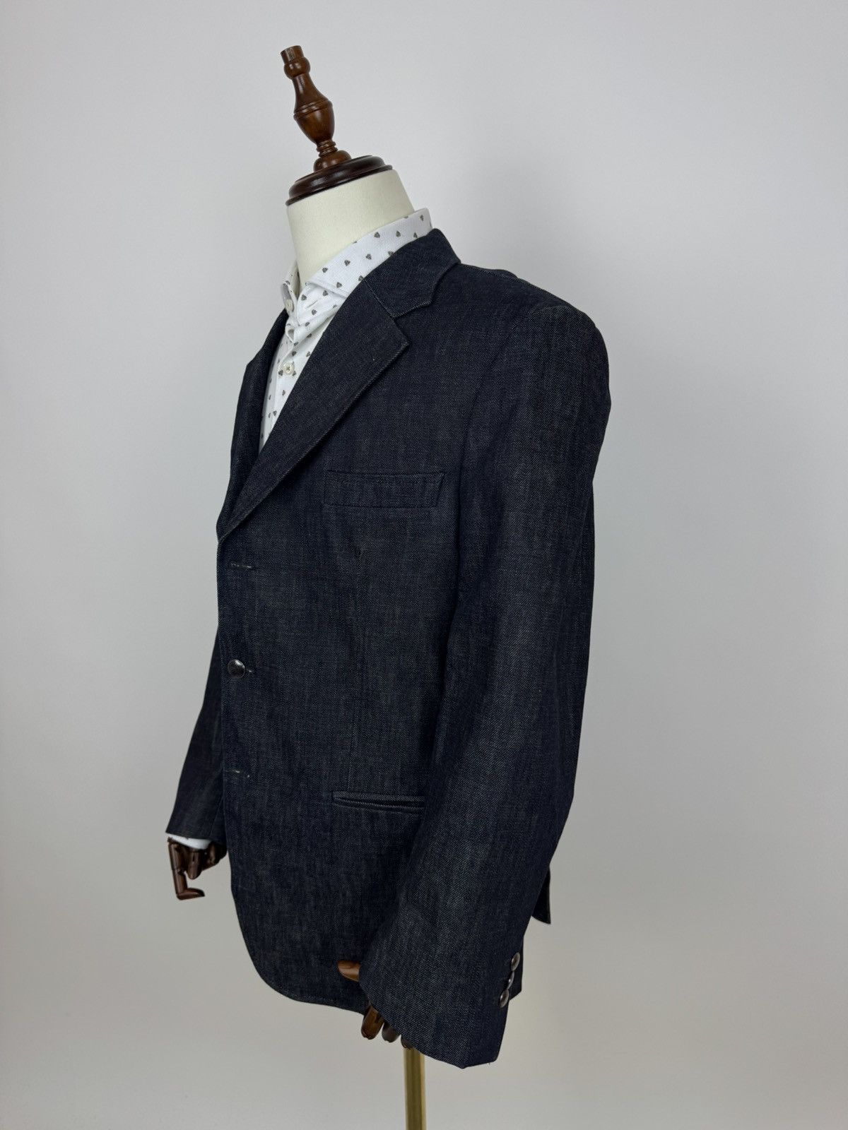 Other Denim Bespoke blue blazer indigo denim sports jacket Size 46R - 3 Thumbnail