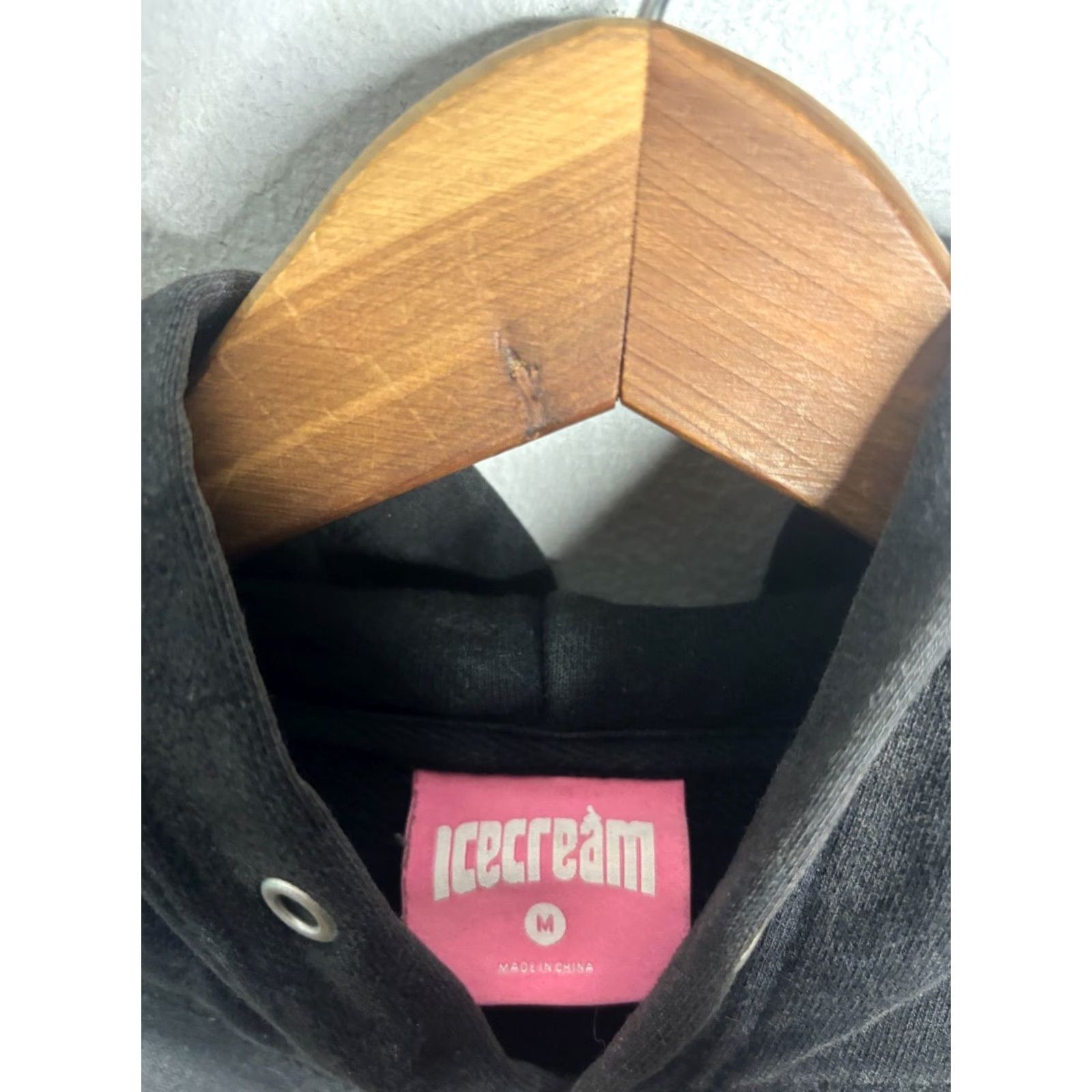Vintage VINTAGE Ice Cream Hoodie Mens M Black Blue Pullover Hooded Kangaroo Pouch 100% Cotton Logo Cars 90s? (adjusted) Size US M / EU 48-50 / 2 - 4 Thumbnail