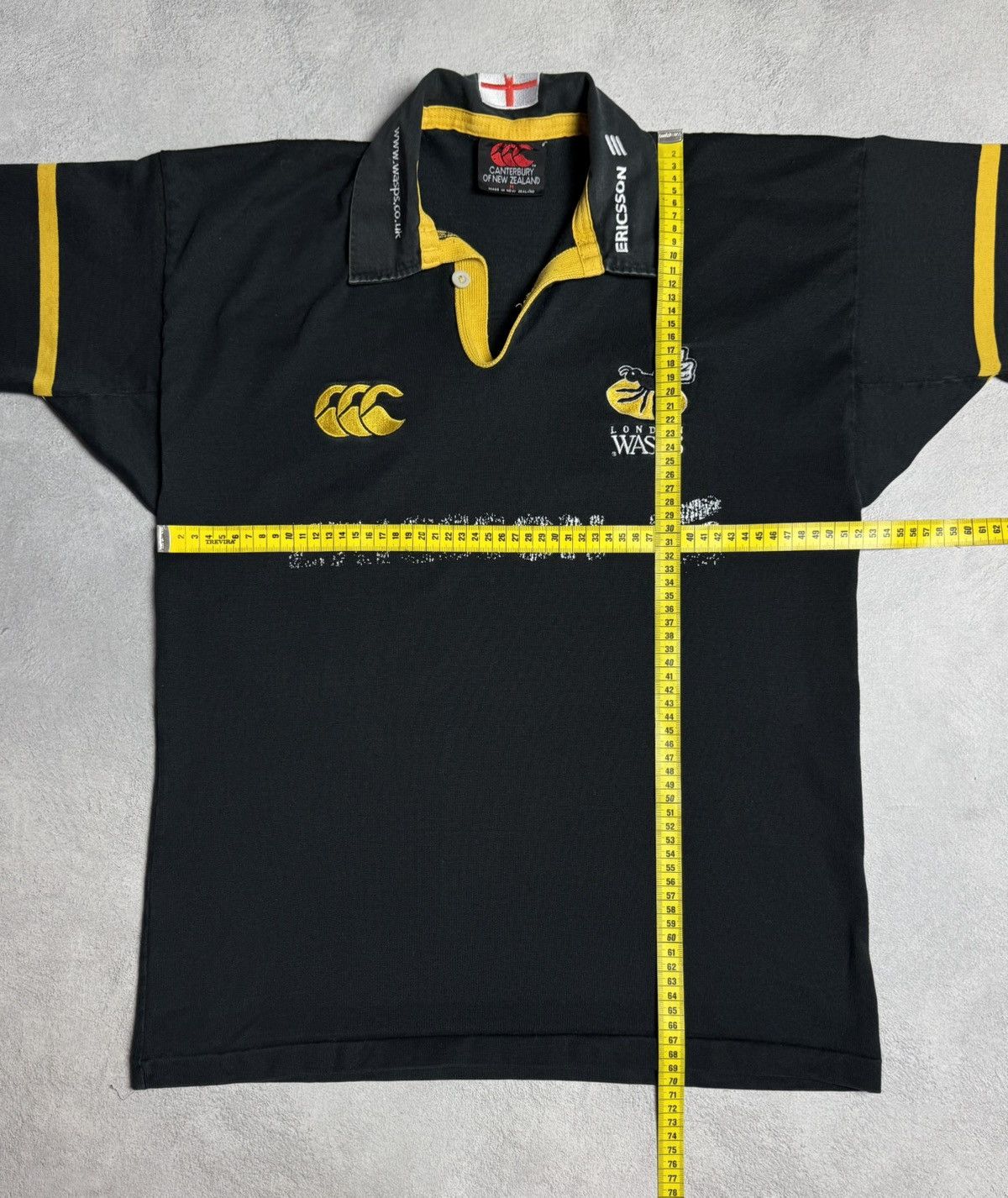 Canterbury of New Zealand London Wasps 1999 2001 Home Rugby Shirt Jersey Canterbury Size US M / EU 48-50 / 2 - 13 Thumbnail