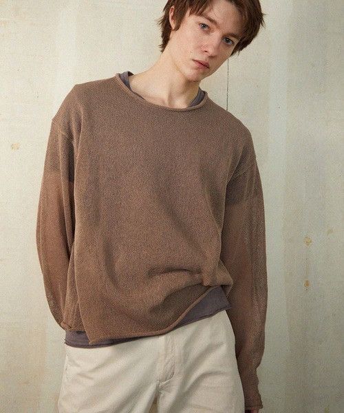Number (N)ine PAPER YARN SEE THROUGH SUMMER KNIT PULLOVER size 3 Size US L / EU 52-54 / 3 - 6 Thumbnail