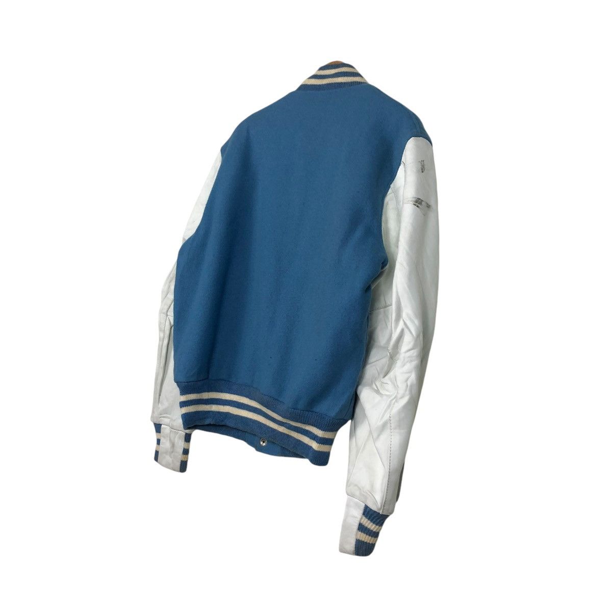 Golden Bear 🔥VINTAGE VARSITY JACKET LEATHER GOLDEN BEAR USA BABY BLUE Size US M / EU 48-50 / 2 - 12 Thumbnail