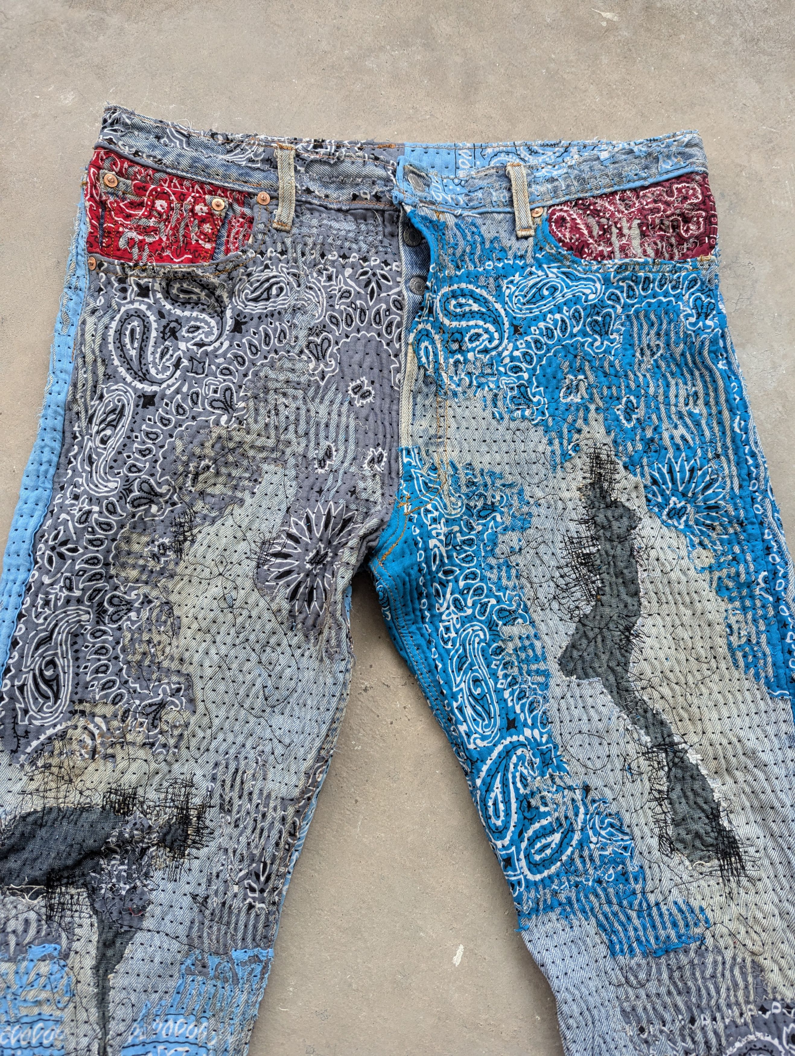 Levi's 1/1 World Levis 501 Uroboros Kofu Reconstructed Handmade Size US 35 - 5 Thumbnail