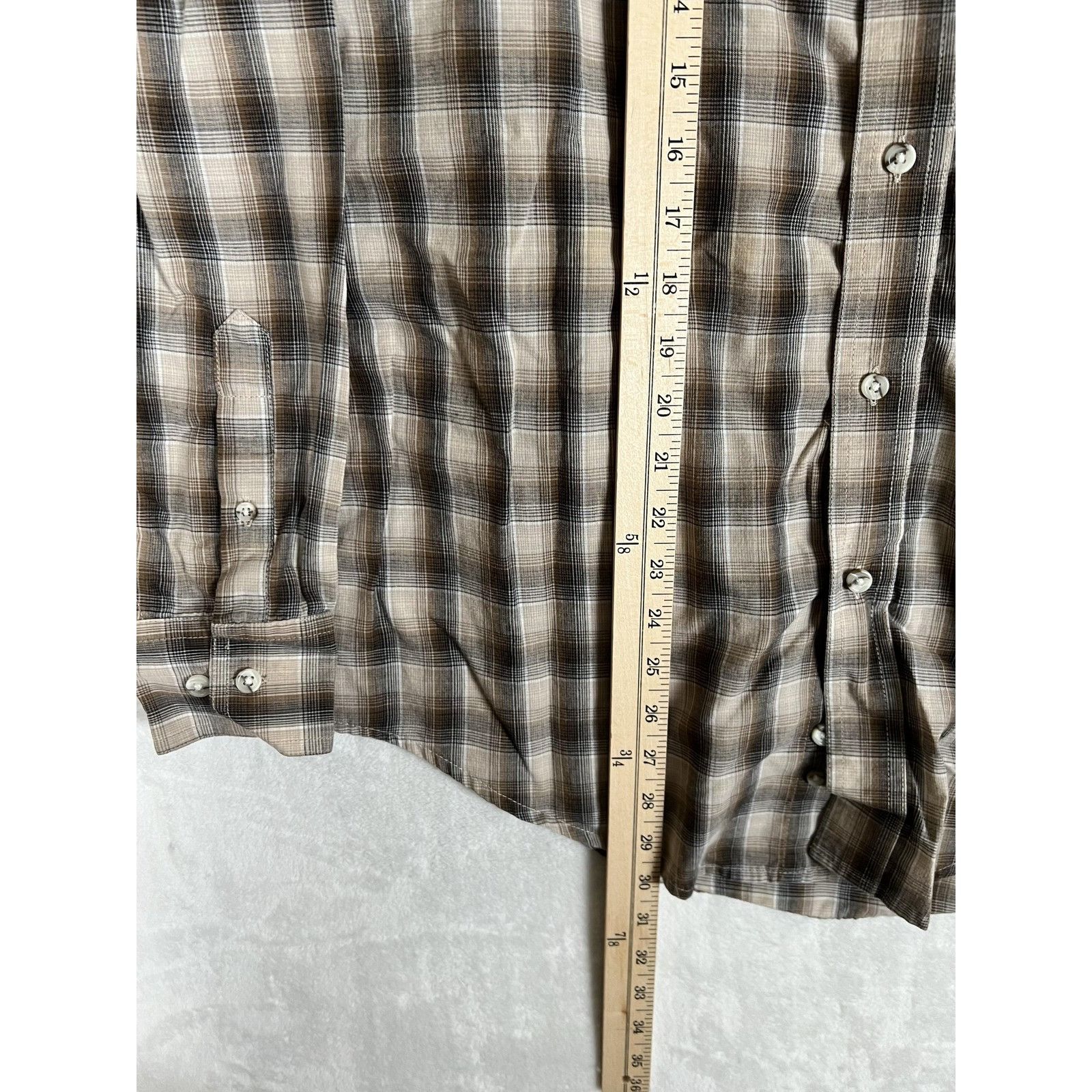 Wrangler Wrangler Riata Shirt Mens Medium Brown Plaid Button Front Lo Size US M / EU 48-50 / 2 - 3 Thumbnail