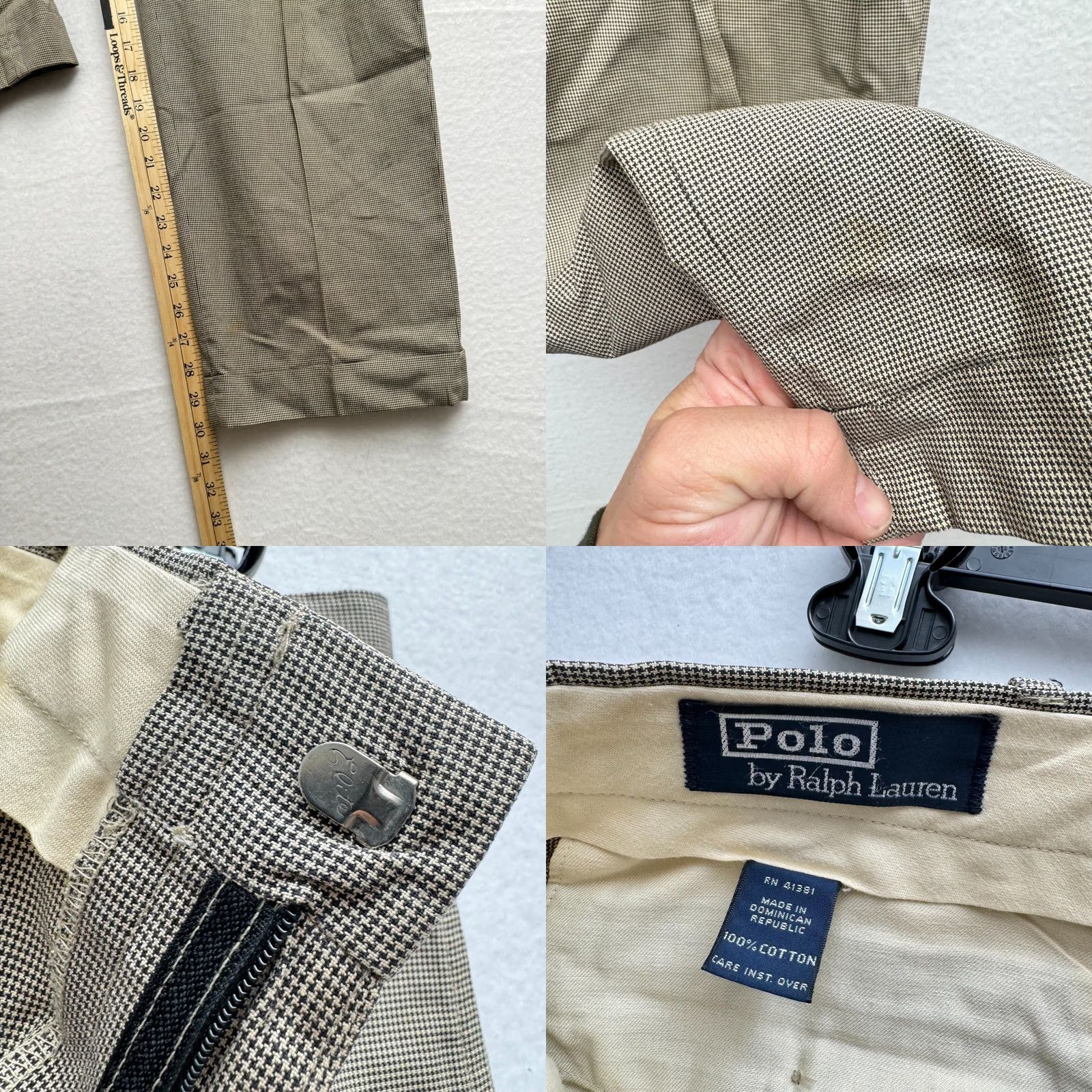 Polo Ralph Lauren VINTAGE Polo Ralph Lauren Pants Trousers Khaki Beighe/Cotton? Herringbone Pleated 34x30 Mens Straight Inseam 30 Polpo Ralph Lauren Pants Size US S / EU 44-46 / 1 - 8 Thumbnail