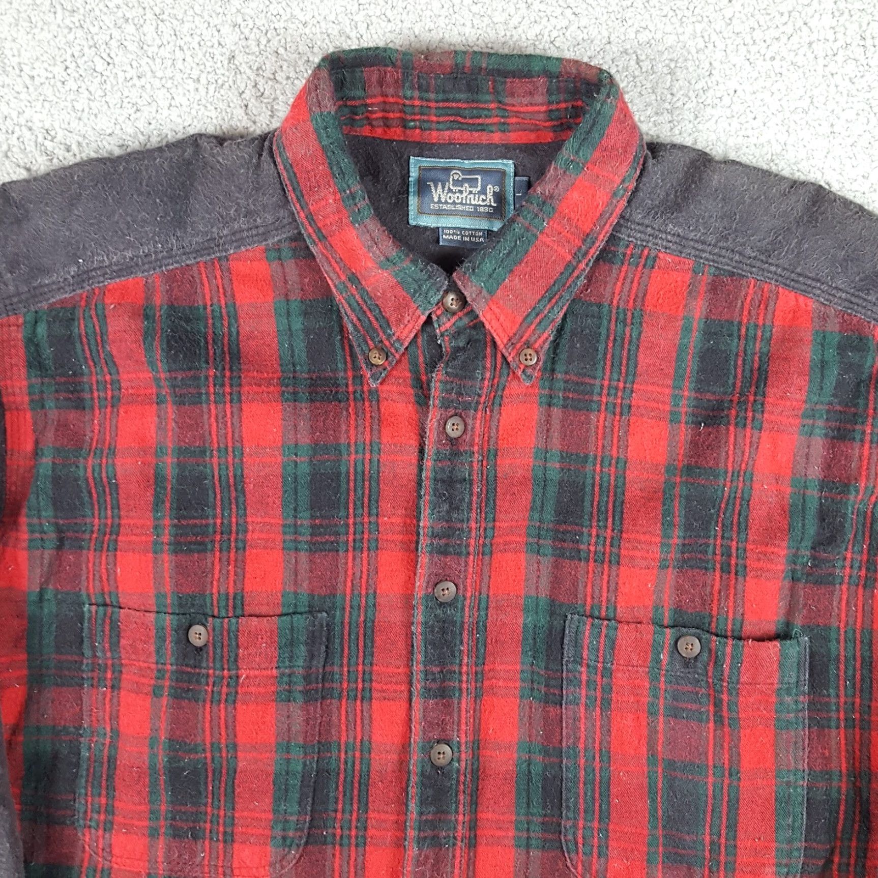 Vintage VINTAGE Woolrich Button-Up Shirt L Mens Plaid Woolrich Lumberjack 90s Red Cotton Flannel Workwear Mens Size US L / EU 52-54 / 3 - 2 Thumbnail