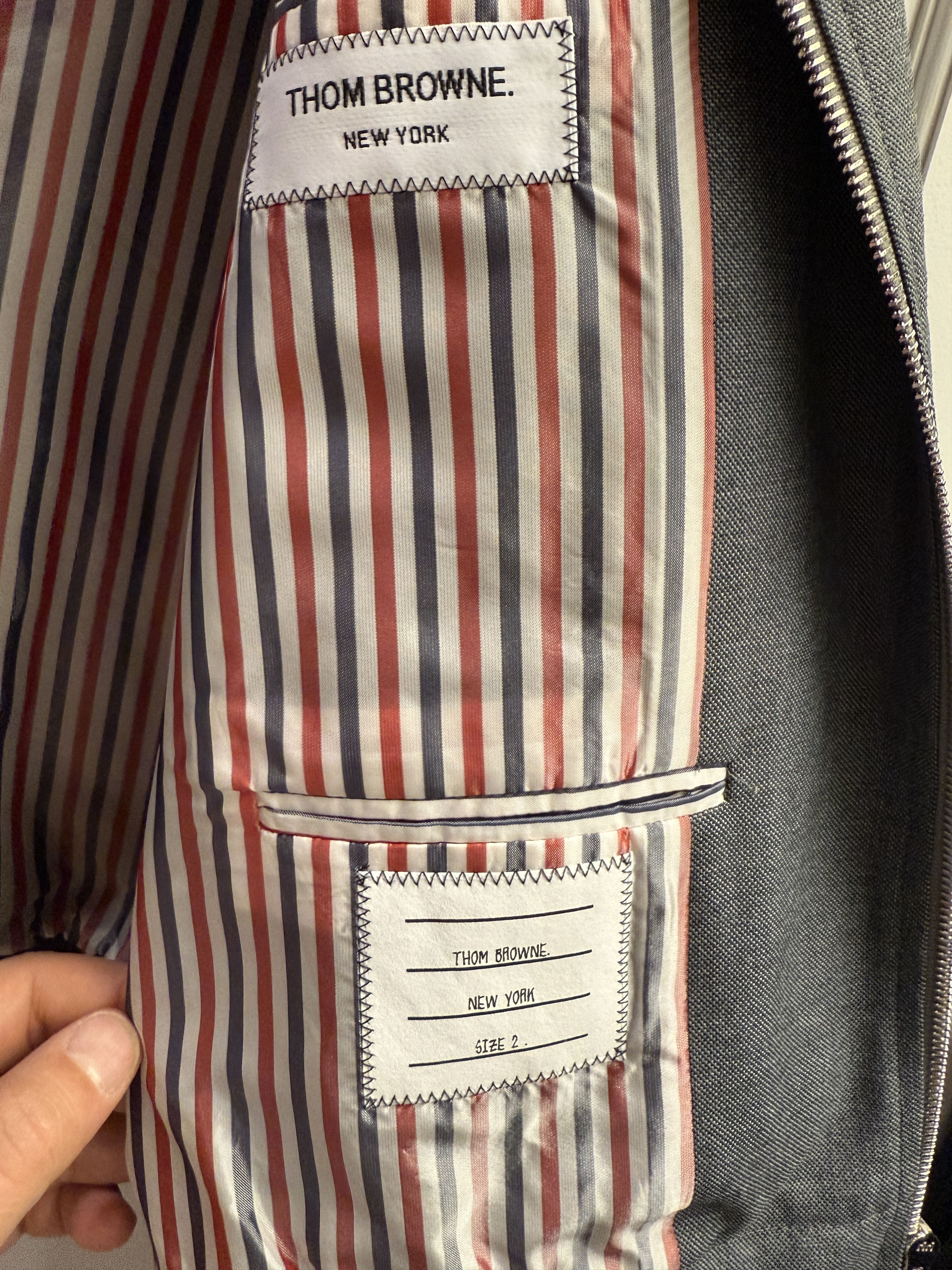 Thom Browne Thom Browne Grey Bomber Jacket Size 2/M Size US M / EU 48-50 / 2 - 6 Thumbnail