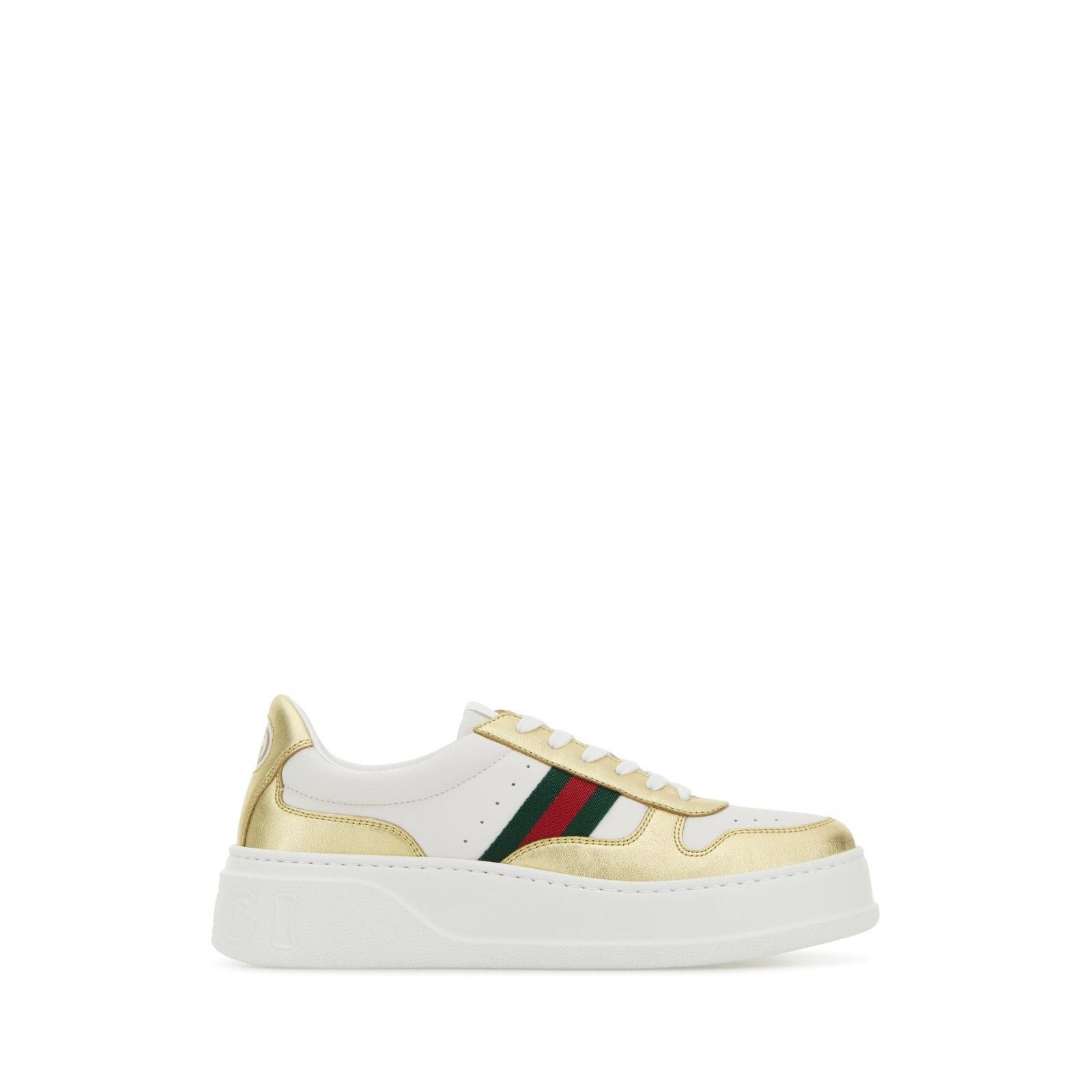 Gucci Gucci Two Tone Gold White Leather Sneakers New & Authentic ( Size US 9 / IT 39 - 1 Thumbnail