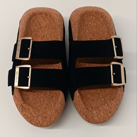 Balmain Balmain Womens Black Chunky Sole Flip Flop Sandals -EU37/US7 Size US 7 / IT 37 - 3 Thumbnail