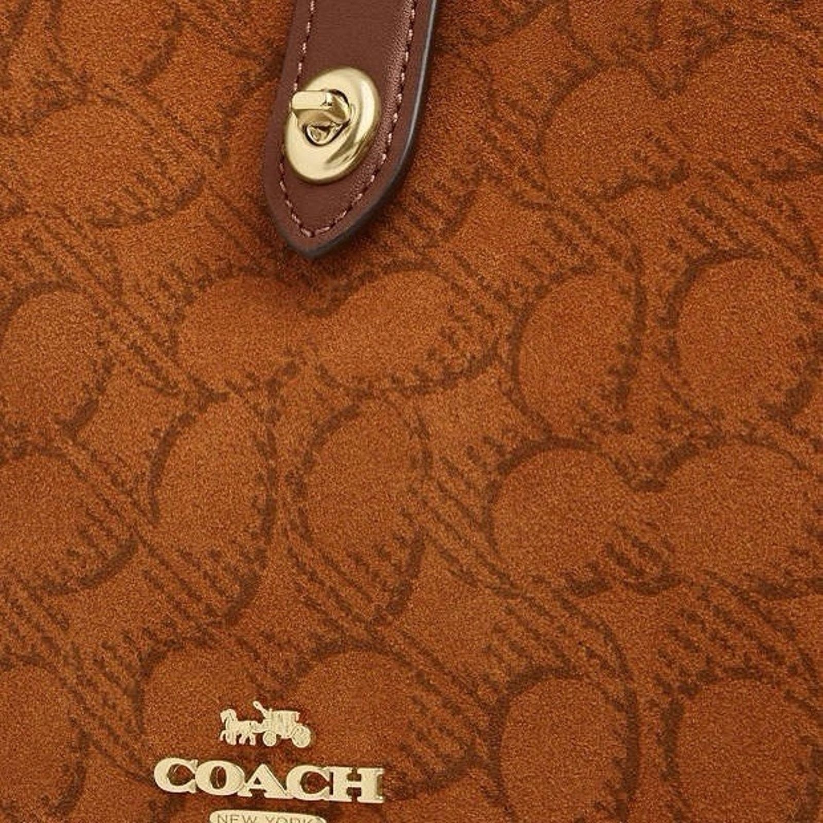 Coach NWT Coach Hadley Mini Crossbody Bag CCE16, suede/Im/Caramel Size ONE SIZE - 13 Thumbnail