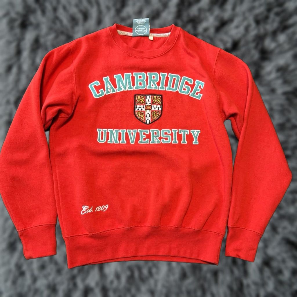 Vintage VINTAGE Cambridge University Official Burgundy Crewneck Sweatshirt Small Embroidered Mens Size US S / EU 44-46 / 1 - 1 Thumbnail