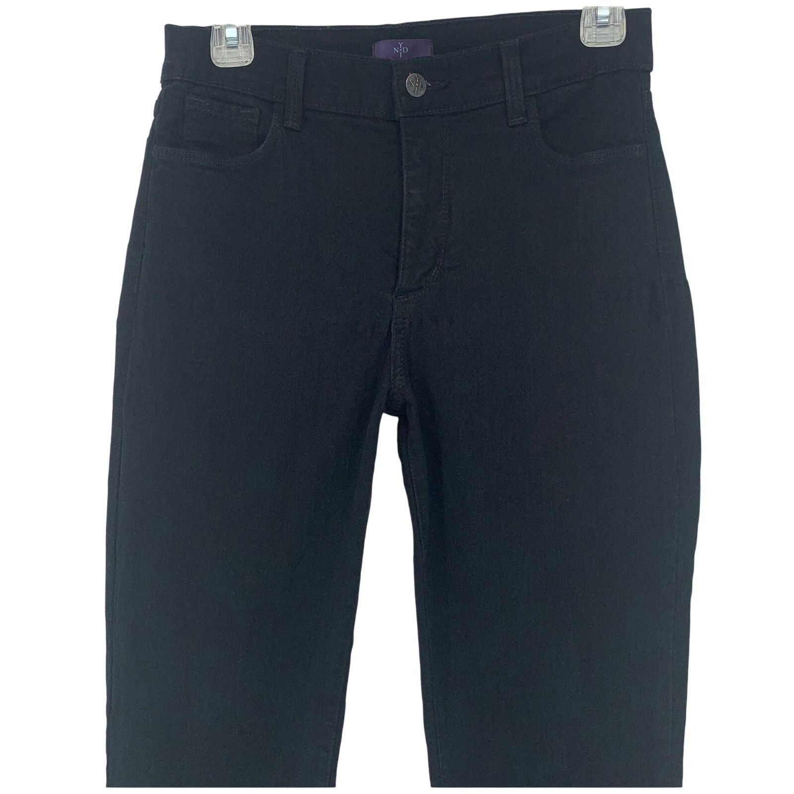 NYDJ NYDJ Women's Size 10 Black Marilyn Straight 431B Stretch Size 32" / US 10 / IT 46 - 3 Thumbnail