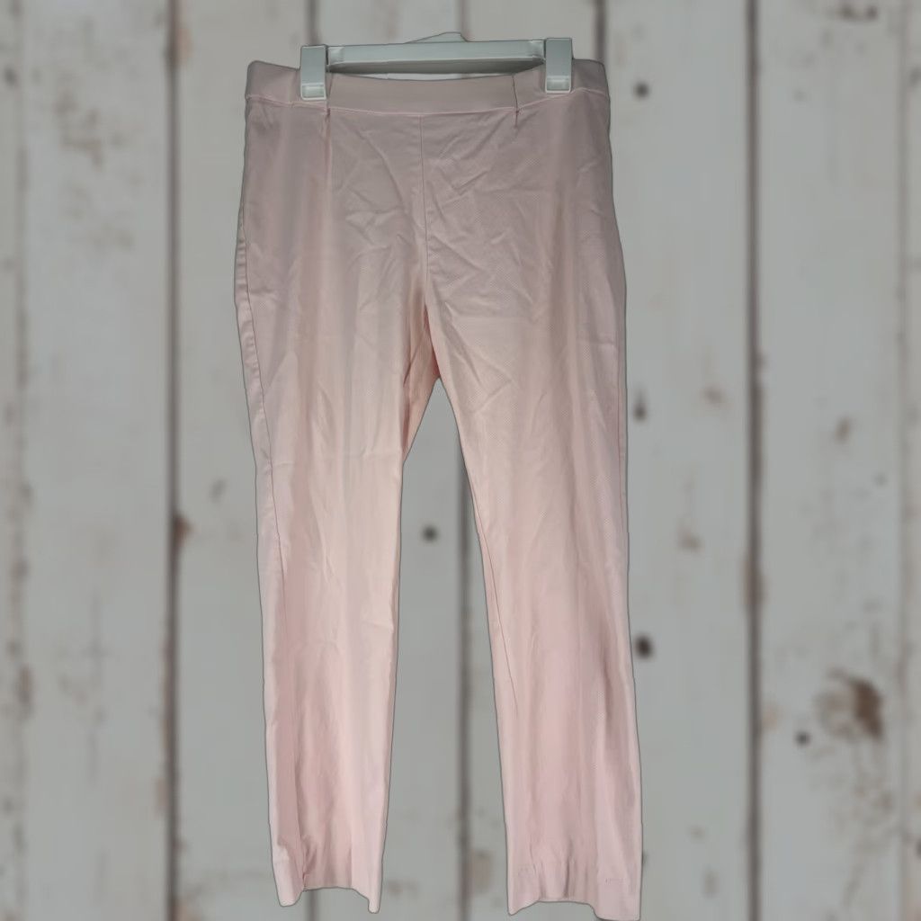 Ellen Tracy VINTAGE Ellen Tracy Women's Pants Cropped Straight Fit Knit Stretch Casual Workwear Size L Pink Size 36" / US 14 / IT 50 - 1 Thumbnail