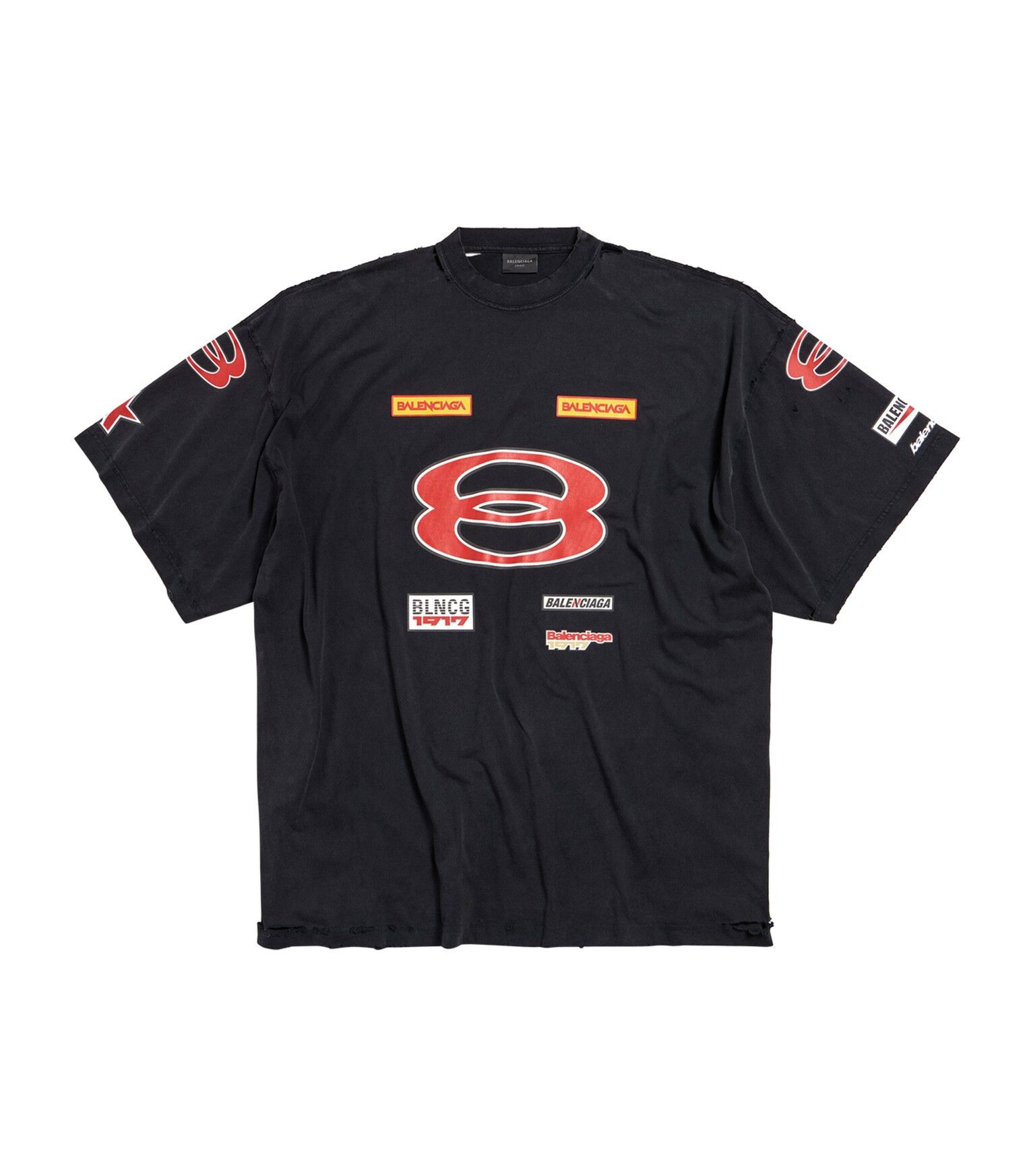 Balenciaga o1tr1nto0526 Sponsor Logos T-Shirt Oversized in Black Size US L / EU 52-54 / 3 - 1 Thumbnail