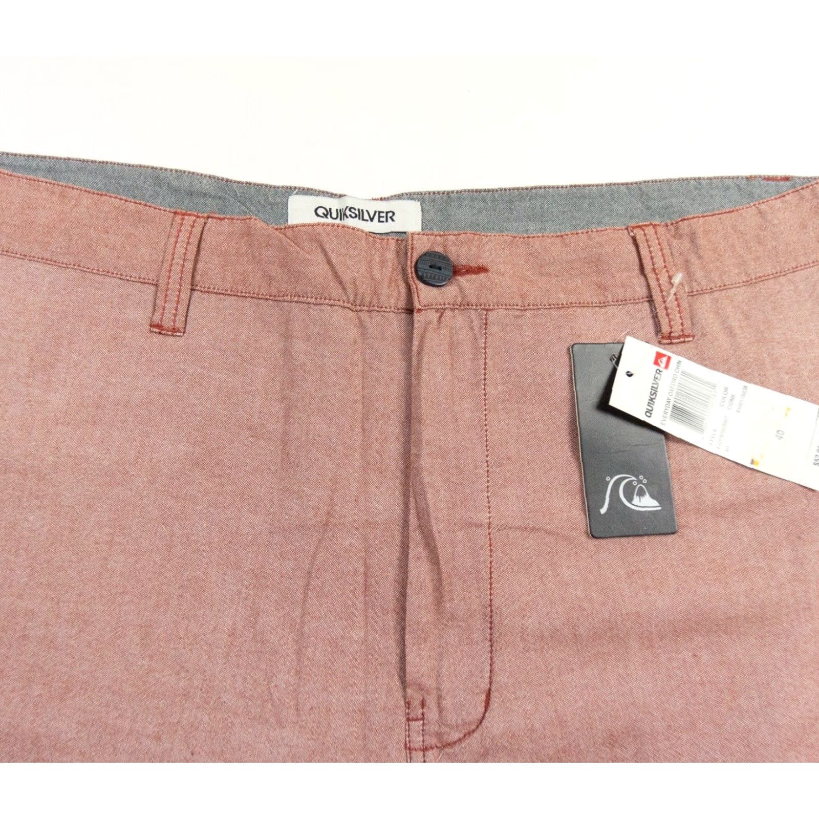 Quiksilver Quiksilver Mens Shorts Chino 9" Inseam Flat Front 40 Red 5-Pocket Regular Fit N/A Mens Size US 40 / EU 56 - 2 Thumbnail
