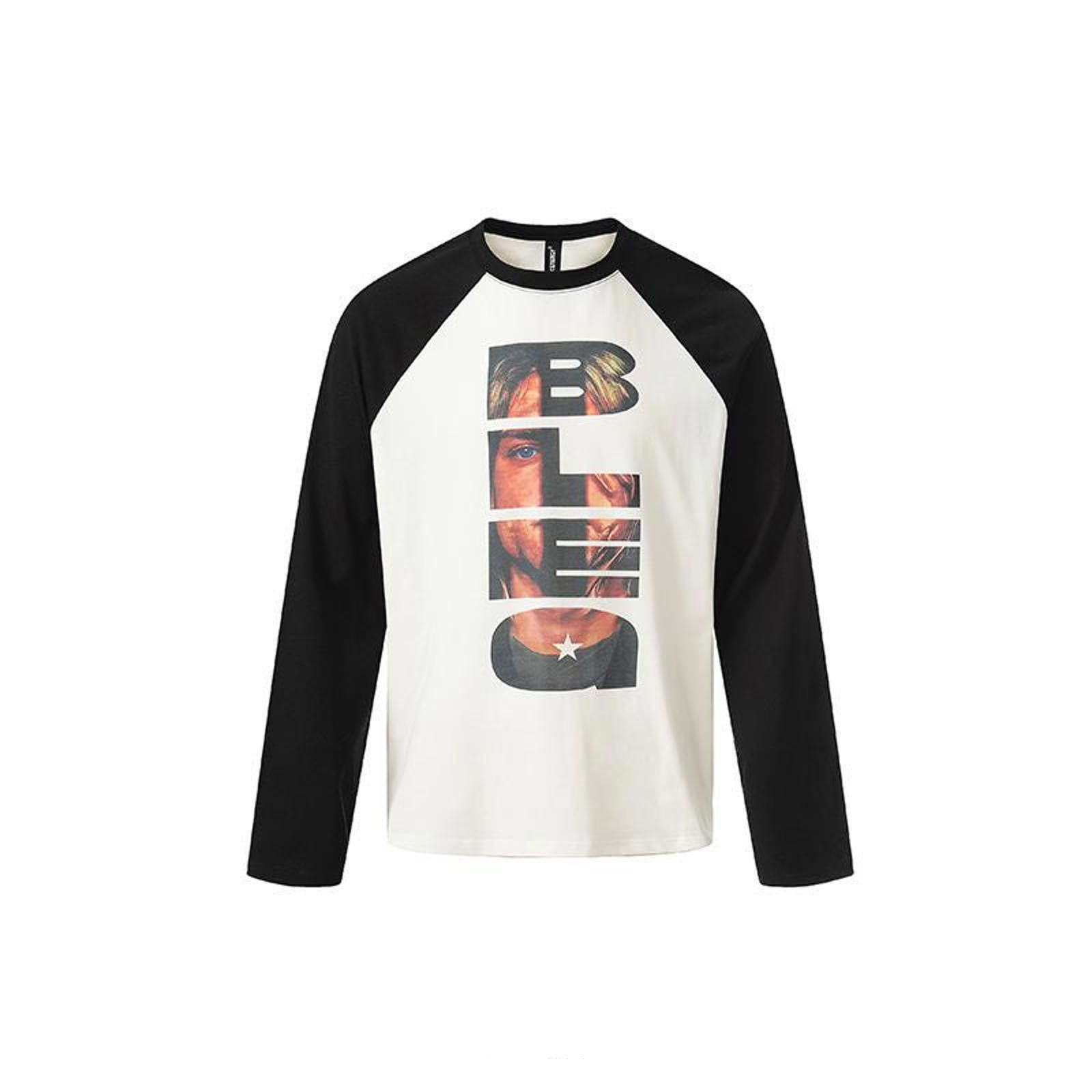 Vintage Black White Graphic Raglan Sleeve Shirt Size US M / EU 48-50 / 2 - 1 Thumbnail
