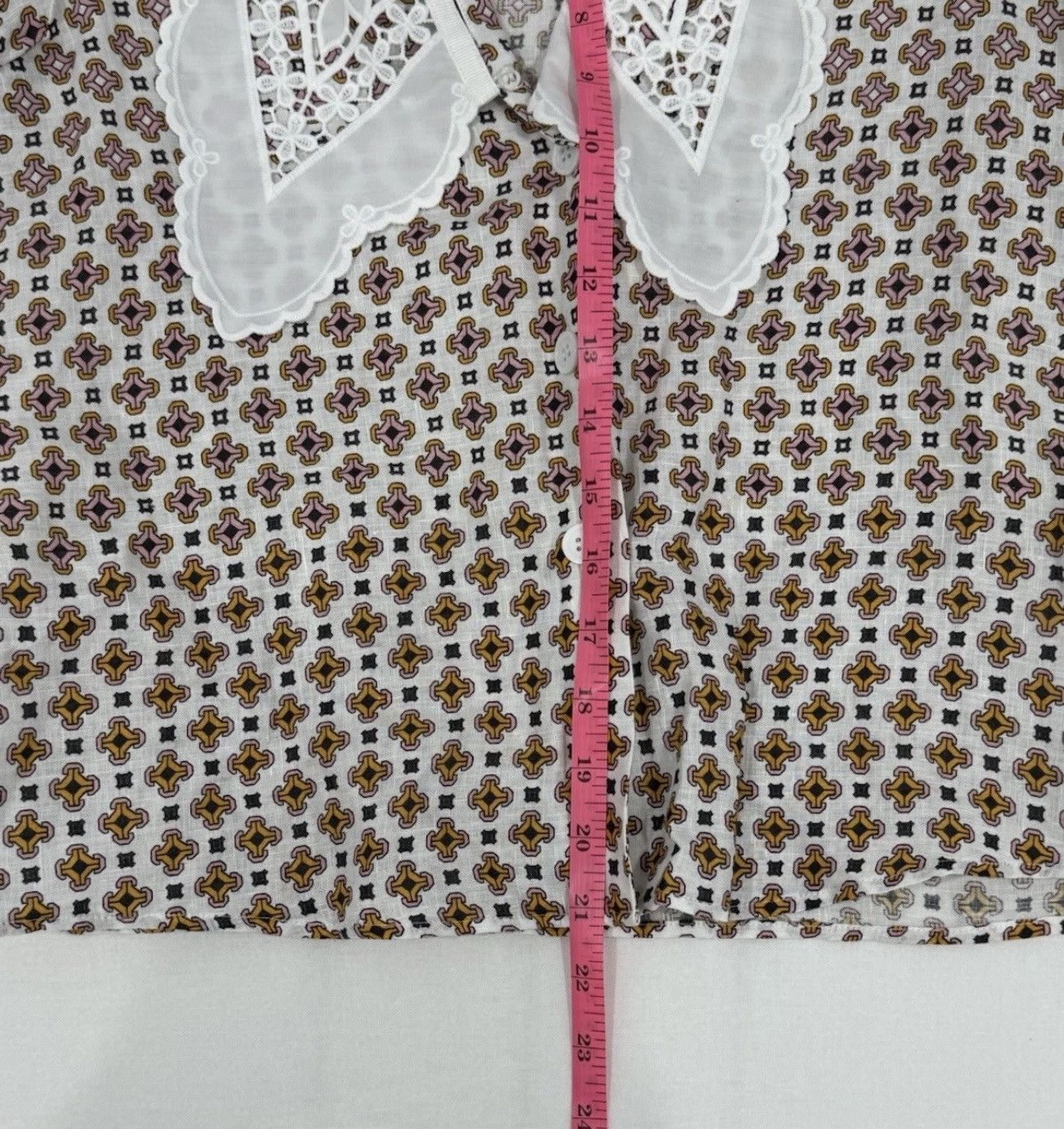 Maje MAJE Cosange Embroidered Collar Printed Linen Shirt size 2 Size XS / US 0-2 / IT 36-38 - 6 Thumbnail