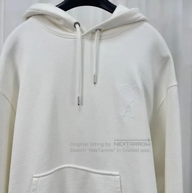 Other AMI White Cotton Logo Embroidered Hoodie . Size US S / EU 44-46 / 1 - 3 Thumbnail