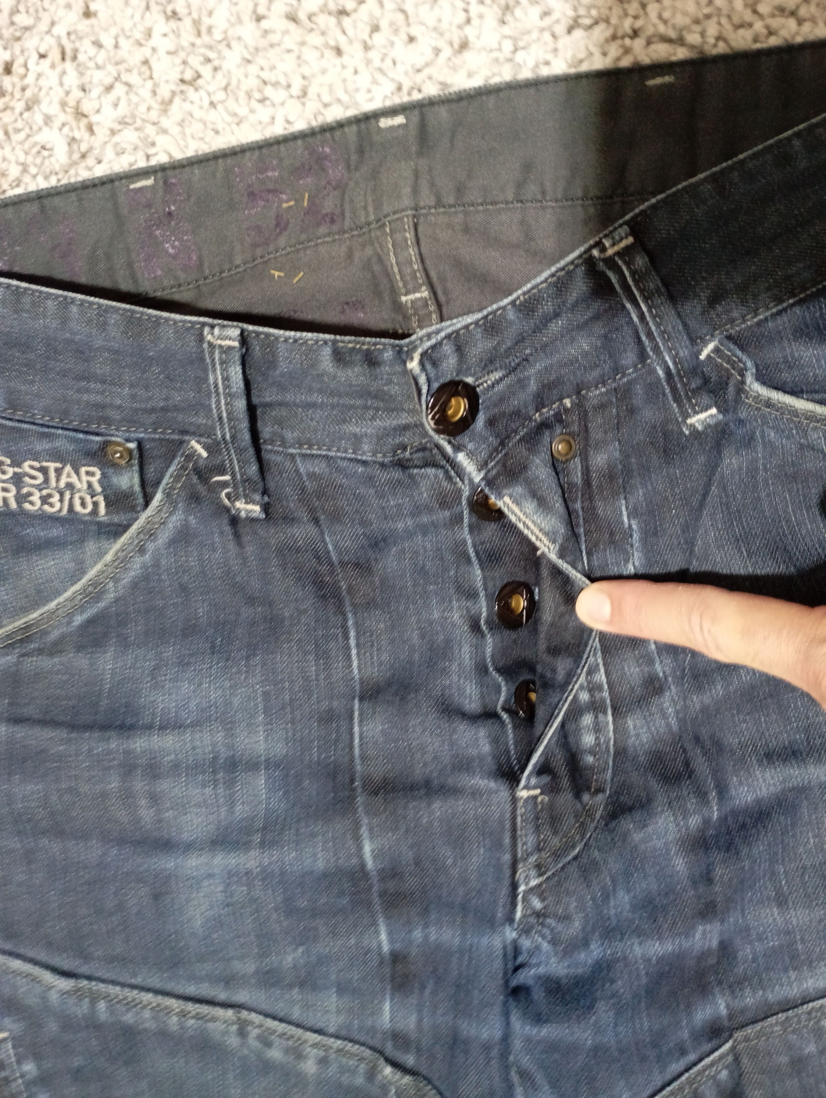 G-Star G Star Raw Vintage Mens Denim Pants Double Knee Jeans Size US 31 - 9 Thumbnail