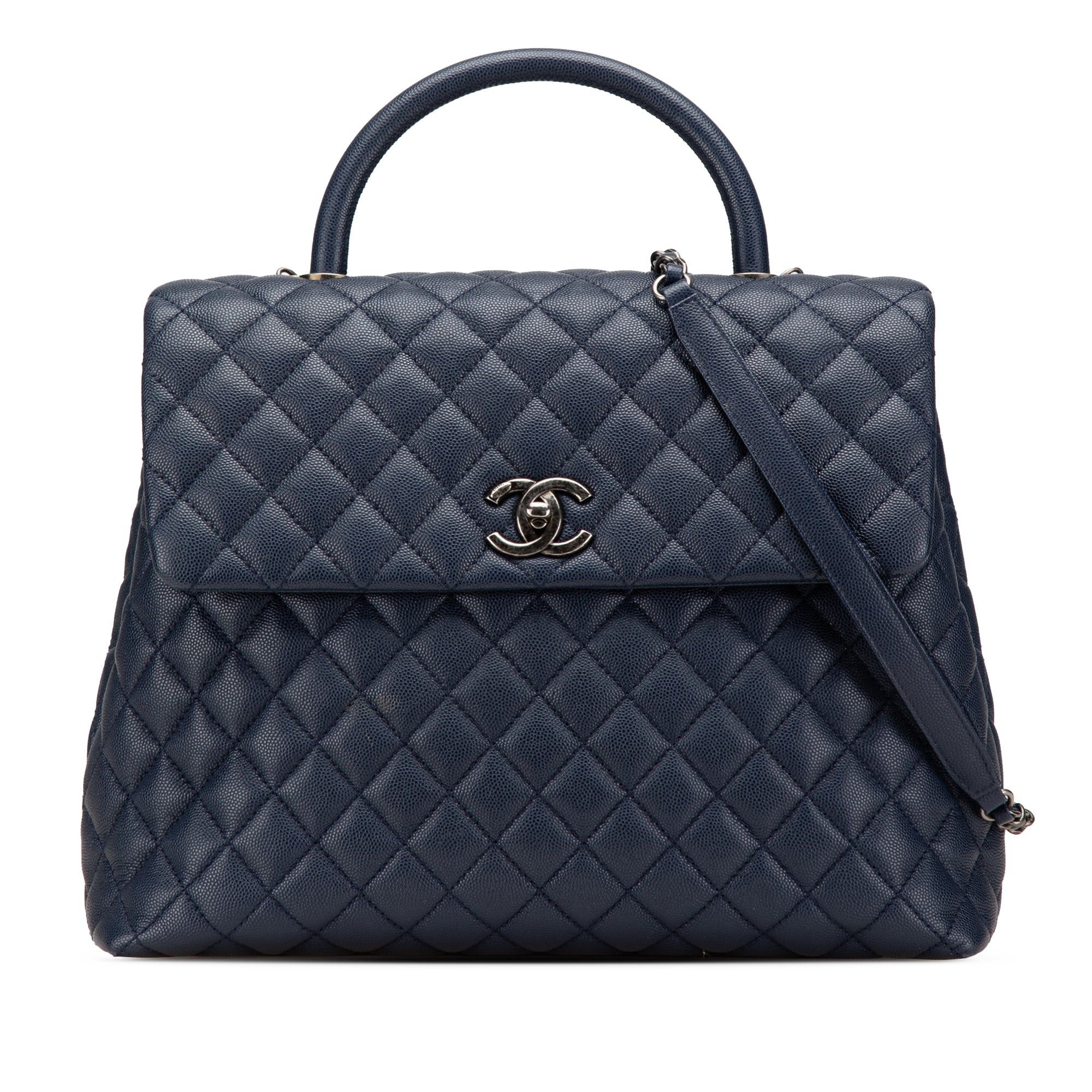 Large Caviar Coco Top Handle Bag