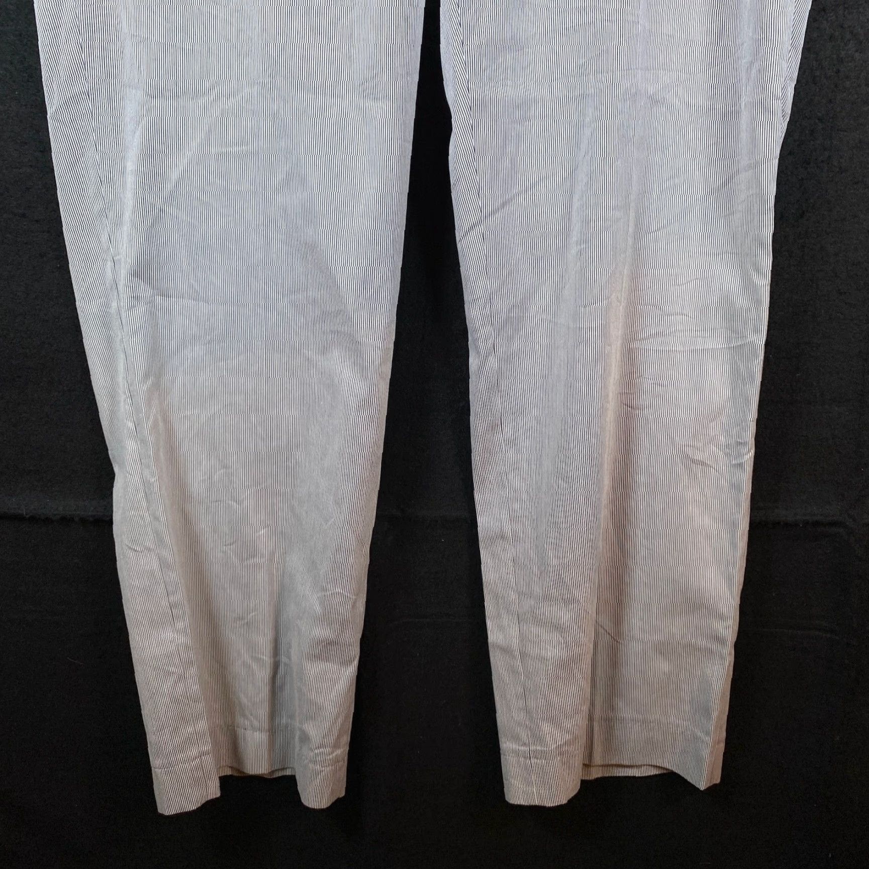 Ralph Lauren Ralph Lauren Mens Pants Gray White Striped Trim Fit Straight Nylon Stretch 38x34 Pants Size US 38 / EU 54 - 3 Thumbnail