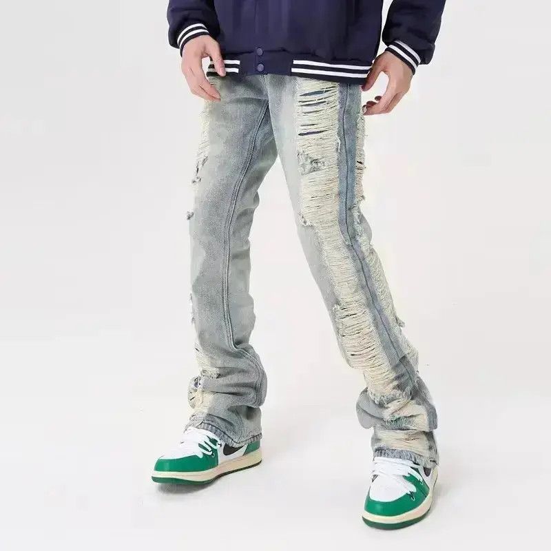 Japanese Brand Ropa Grunge Y2K Streetwear Hole Ripped Baggy Jeans Pants Size US 32 / EU 48 - 6 Thumbnail