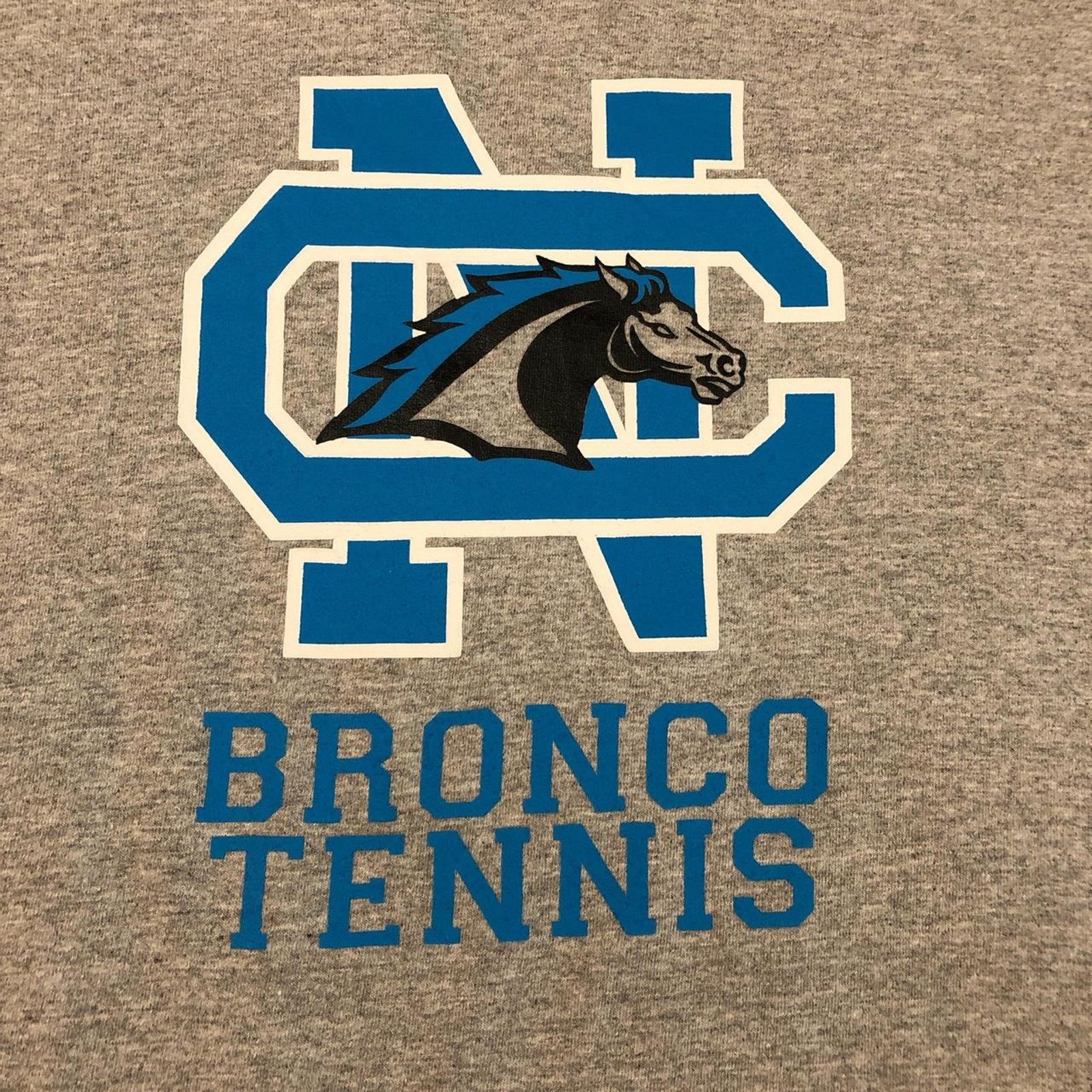 Gildan Men’s Grey Clovis North CN Bronco Tennis Graphic Tee Size US M / EU 48-50 / 2 - 3 Thumbnail