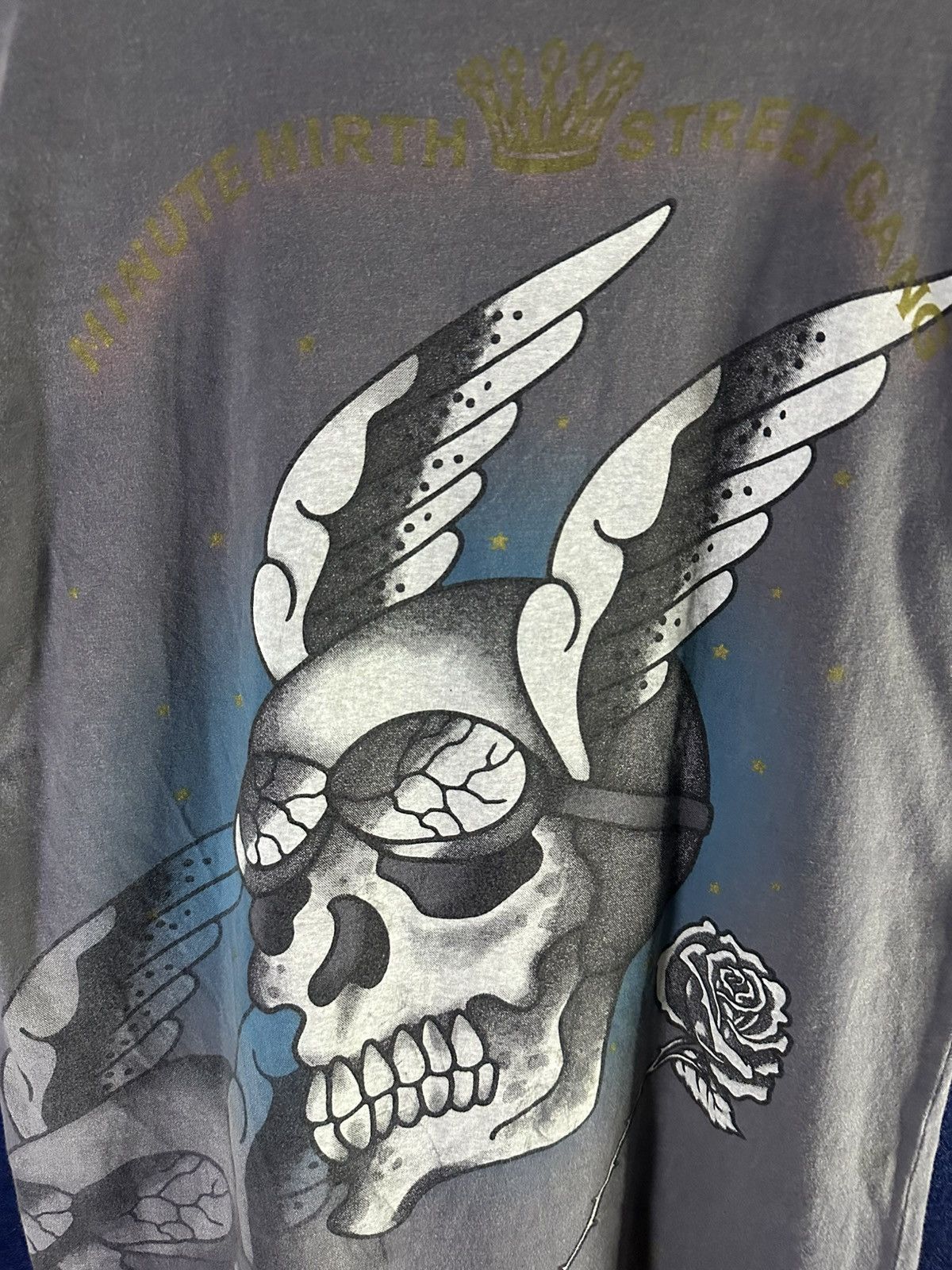 Japanese Brand Y2K Japanese Big Skull AOP Washed Tshirt Size US M / EU 48-50 / 2 - 9 Thumbnail
