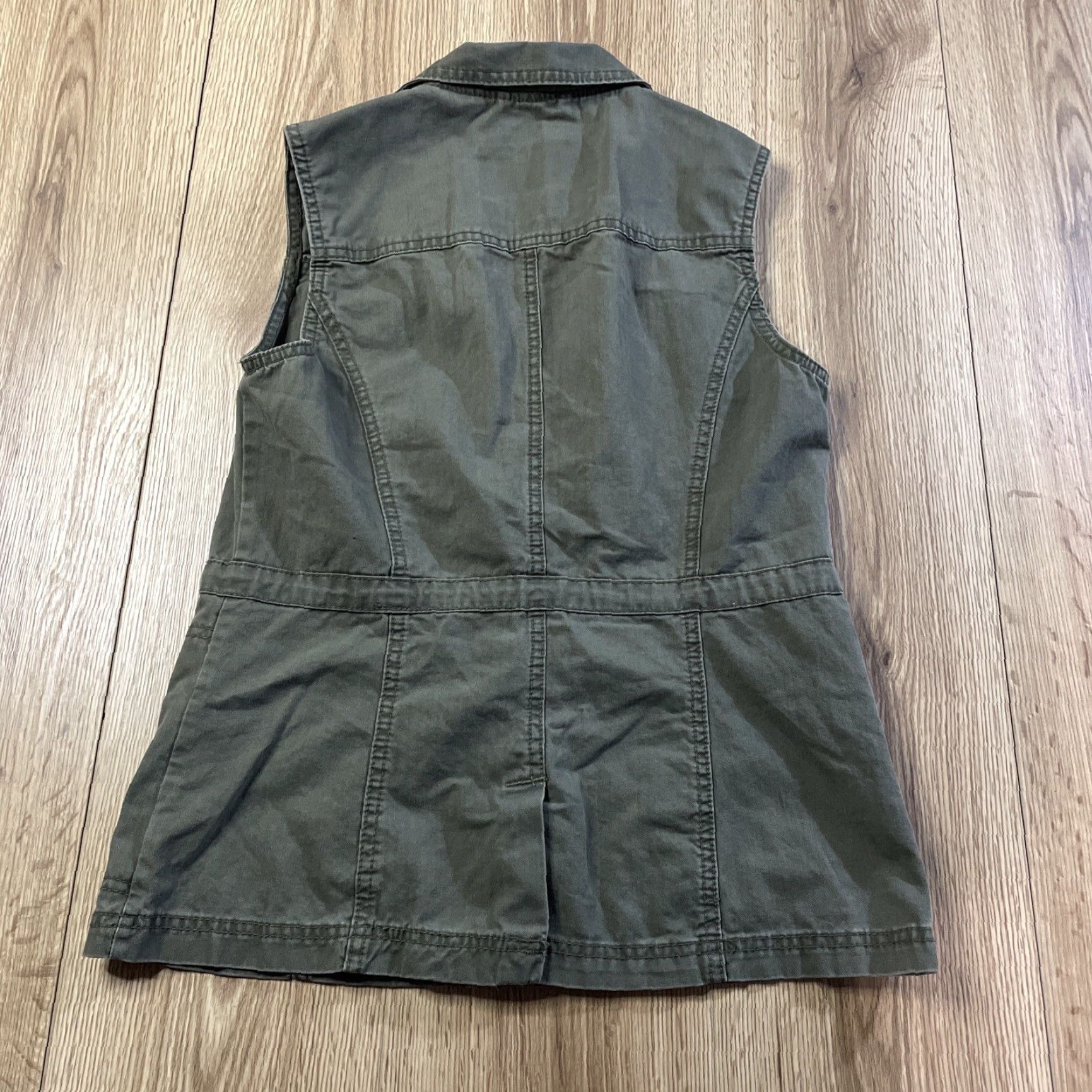 Vintage VINTAGE A New Day Women's Military Cargo Vest Zip Up Army Jacket Small Green Cotton 90s Casual Size S / US 4 / IT 40 - 5 Thumbnail