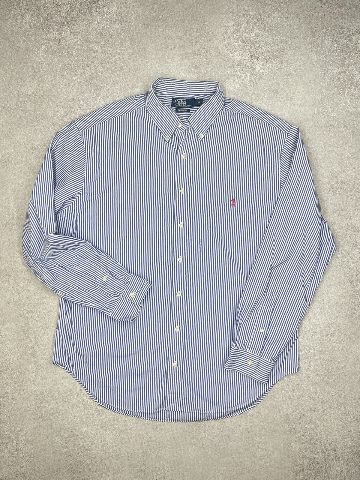 Polo Ralph Lauren Vintage Polo Ralph Lauren Striped Shirt Blue Y2K RRL Size XL Size US XL / EU 56 / 4 - 2 Thumbnail
