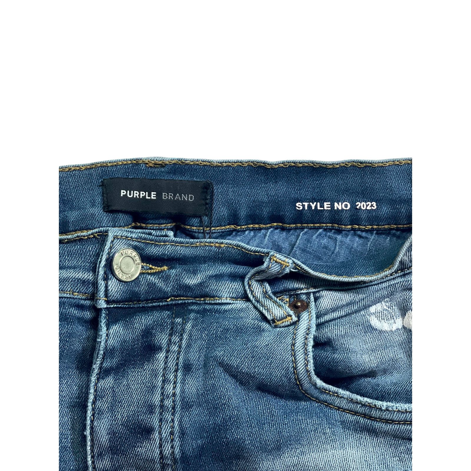 Purple Brand Purple Brand Splatter Dark Wash Jeans Size US 34 / EU 50 - 2 Thumbnail