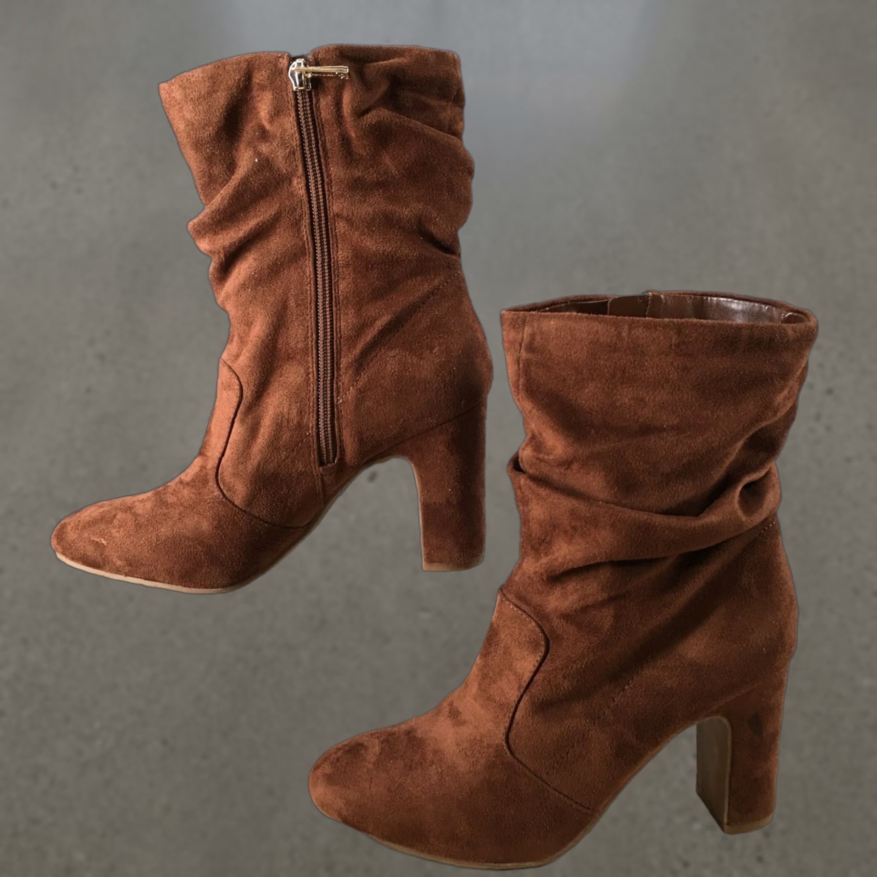 Jessica Simpson Jessica Simpson Boots Womens 9 M Kyminia Mid Calf Brown Suede Casual Heeled Size US 9 / IT 39 - 1 Thumbnail