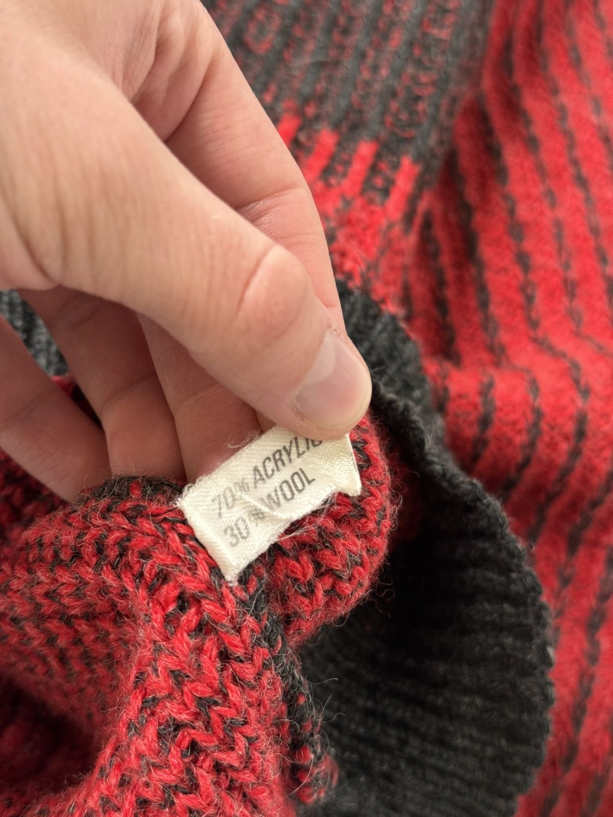 Vintage Vintage red ribbed wool blend sweater knit swag y2k japanese Size US M / EU 48-50 / 2 - 4 Thumbnail