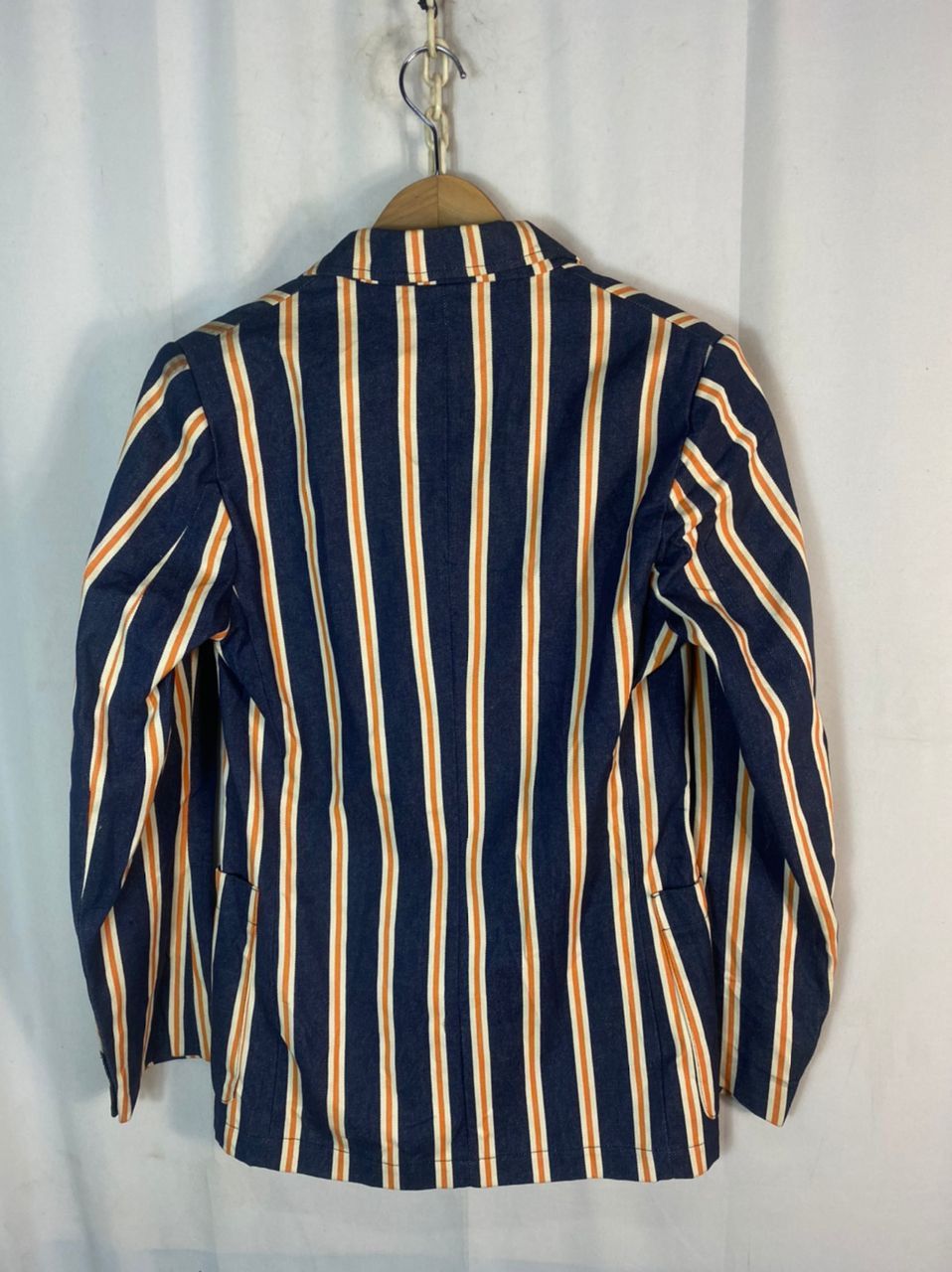 Designer × W&LT × Walter Van Beirendonck 🔥RARE🔥Vintage W&.L.T denim stripe snap button blazer jacket Size US S / EU 44-46 / 1 - 21 Thumbnail