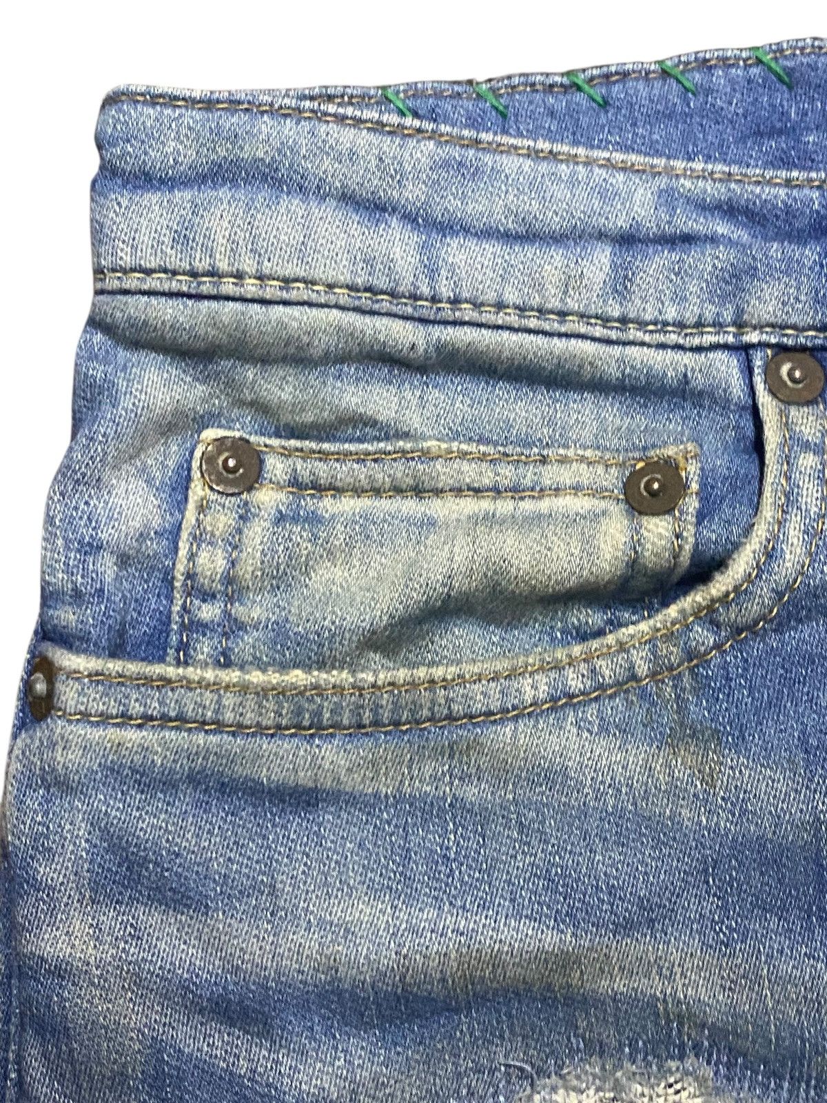 Japanese Brand Rare vintage RH Jeans navy & white denim straight leg jeans Size US 33 - 9 Thumbnail