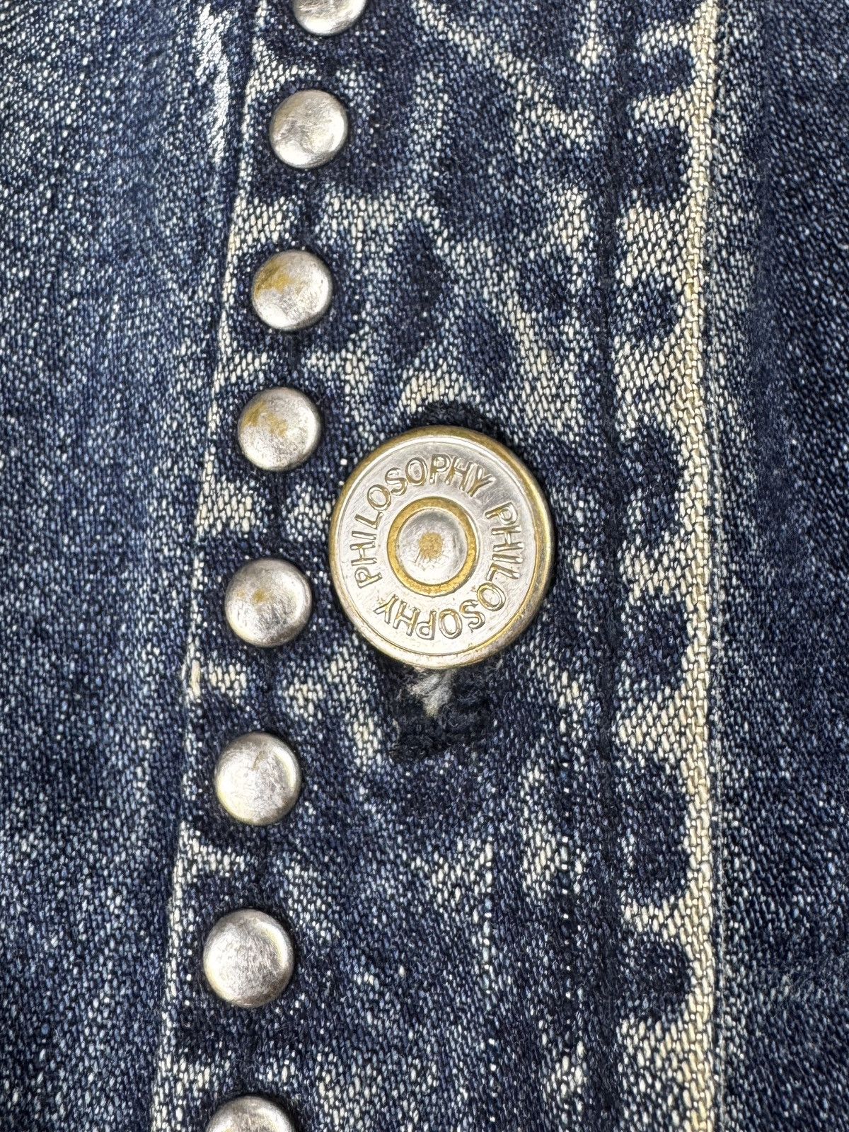 Alberta Ferretti Philosophy Di Alberta Ferretti Denim Studded Embroidered Jkt Size S / US 4 / IT 40 - 9 Thumbnail