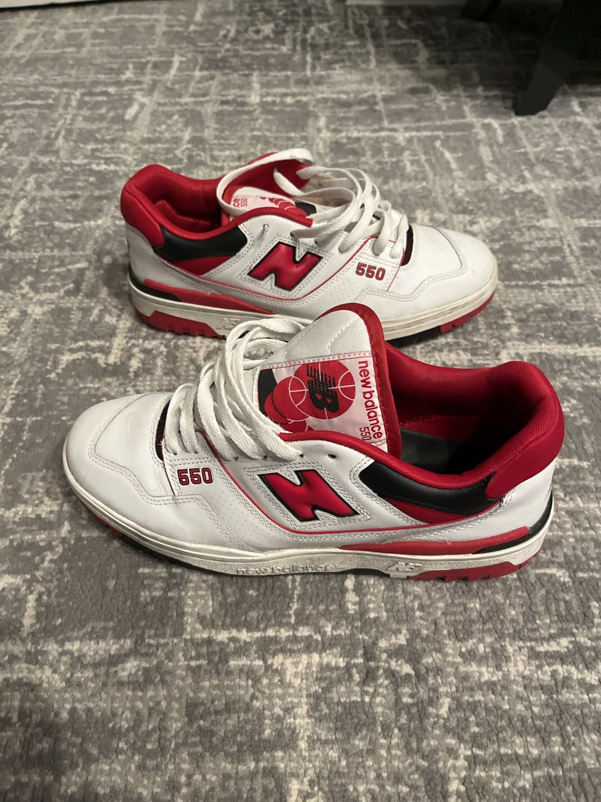 New Balance 550 White Team Red Size US 11 / EU 44 - 6 Thumbnail