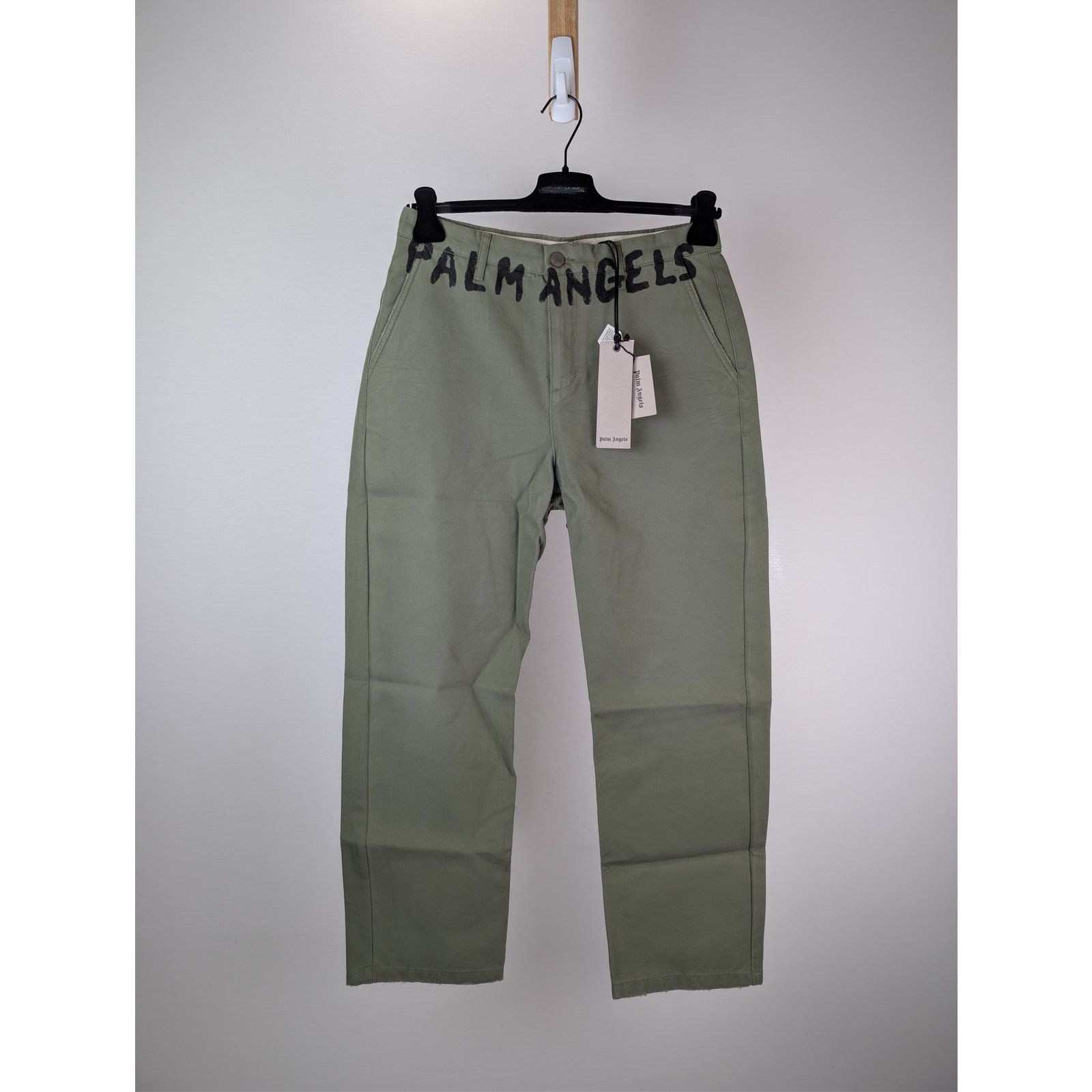Palm Angels o1rshd1 Seasonal Logo Chino Pants in Military / Black Size US 30 / EU 46 - 1 Thumbnail