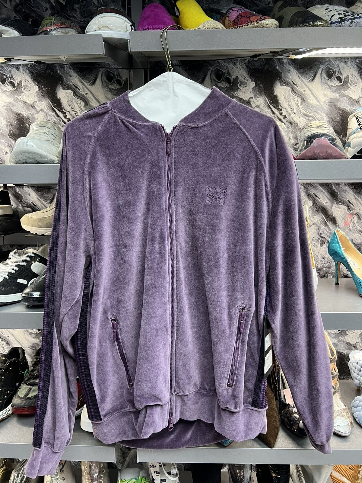 Needles Neddles Purple Zipper Track Sweatshirt Size US XL / EU 56 / 4 - 1 Thumbnail