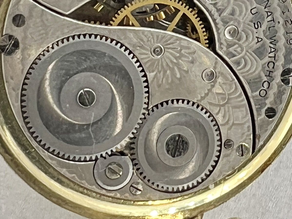 Elgin National Watch Company Vintage 1921 Elgin Pocket Watch Gold Filled Case 12S Size ONE SIZE - 3 Thumbnail