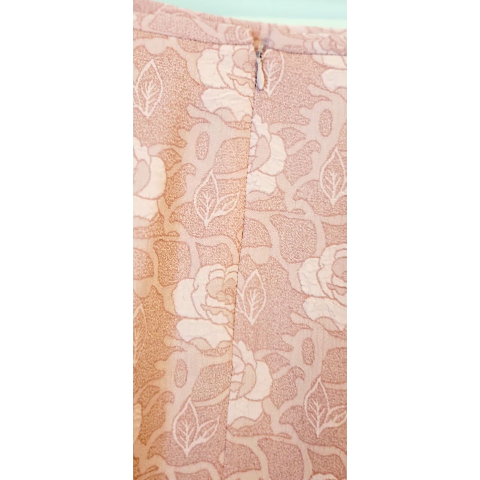 Stanley Blacker VINTAGE Stanley Blacker Skirt Pink 90s Dusty Rose Brocade Pleated Ruffle Plus 14 Womens Size 36" / US 14 / IT 50 - 4 Thumbnail