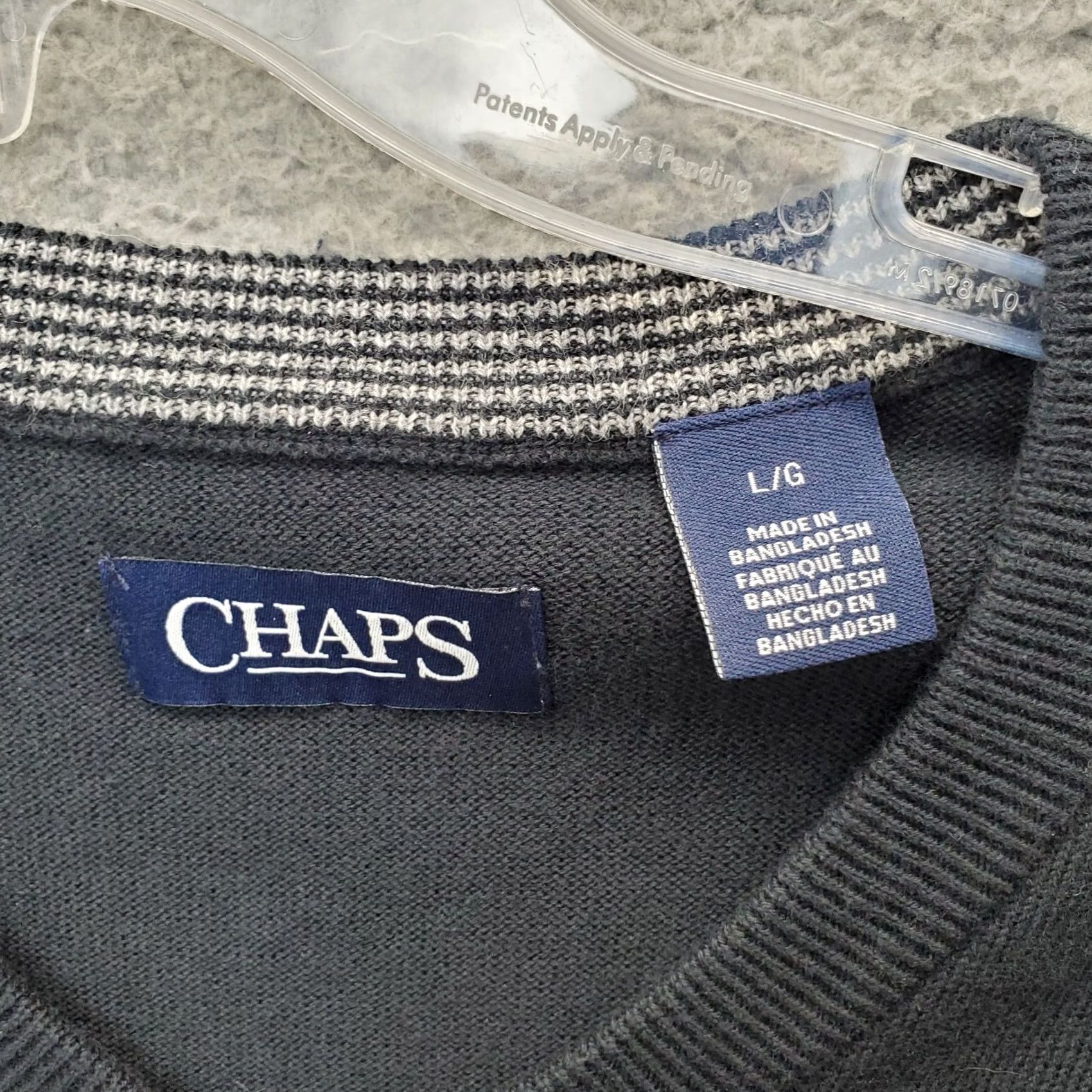 Chaps Chaps Men L Black Knitted Sweater Vest Sleeveless V-Neck Pullover Shirt Size US L / EU 52-54 / 3 - 5 Thumbnail